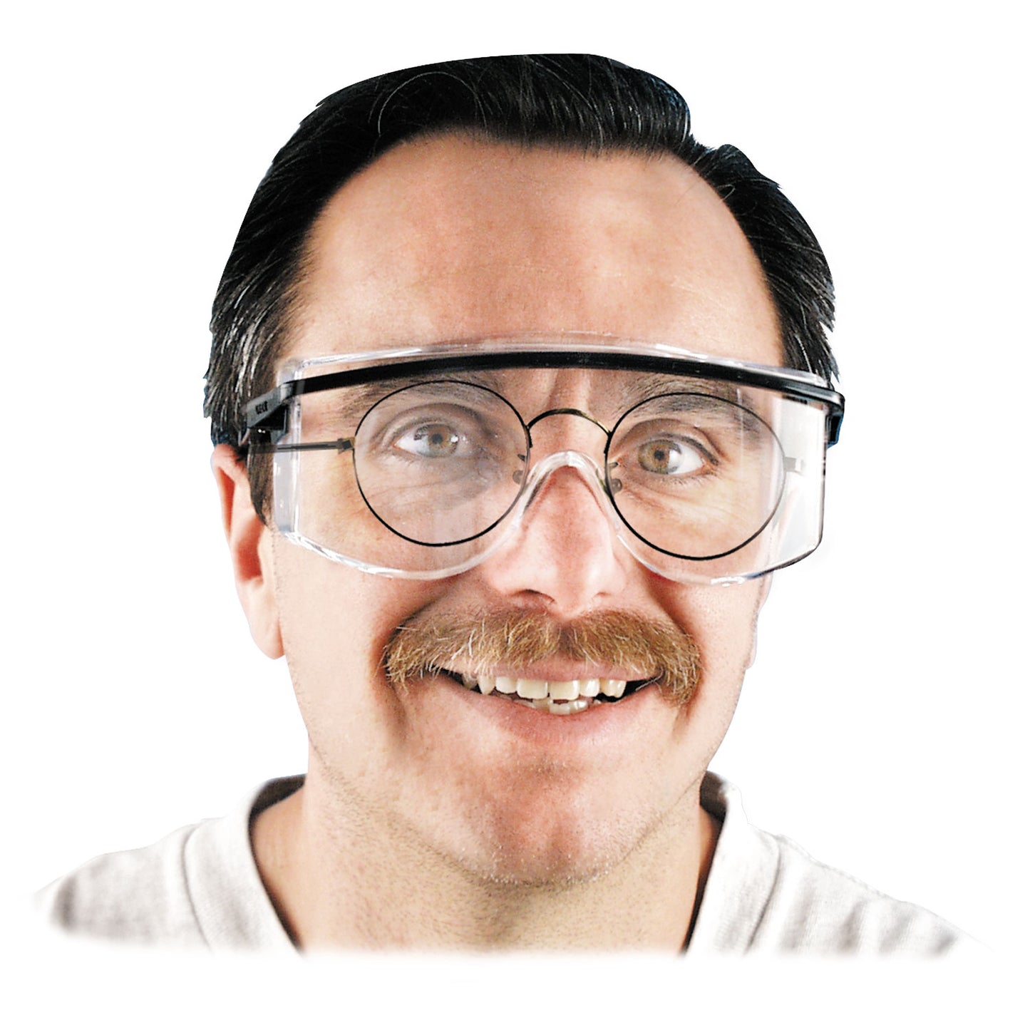 Astro OTG 3001 Safety Glasses, Black Half Frame OTG, Clear Single Lens
