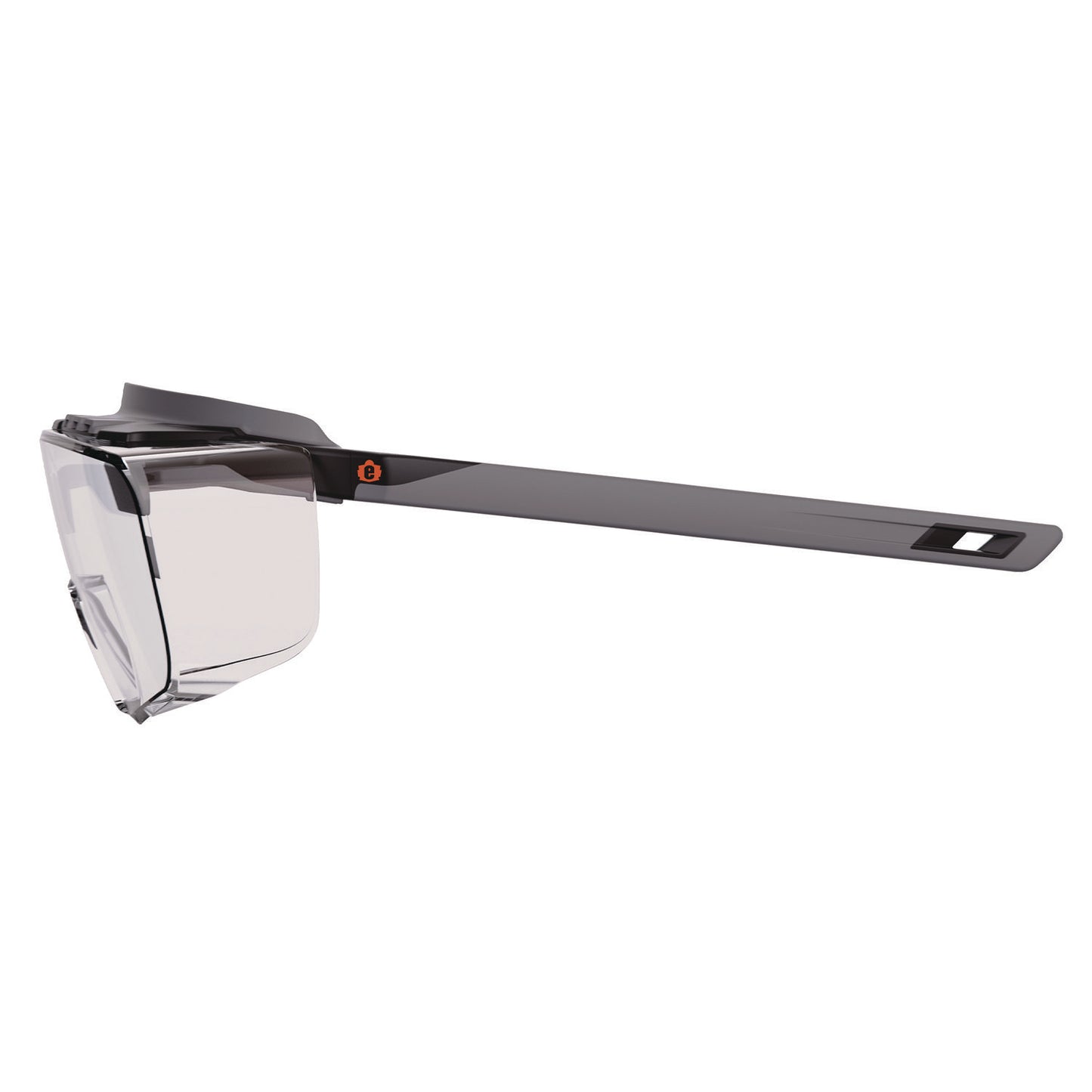 Skullerz OSMIN Safety Glasses, Matte Black Half Frame OTG, Clear Single Lens
