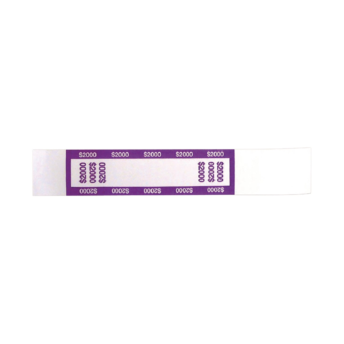 Currency Straps, Self-Adhesive, Twenties, $2,000 Strap, Violet/White, 1,000/Pack