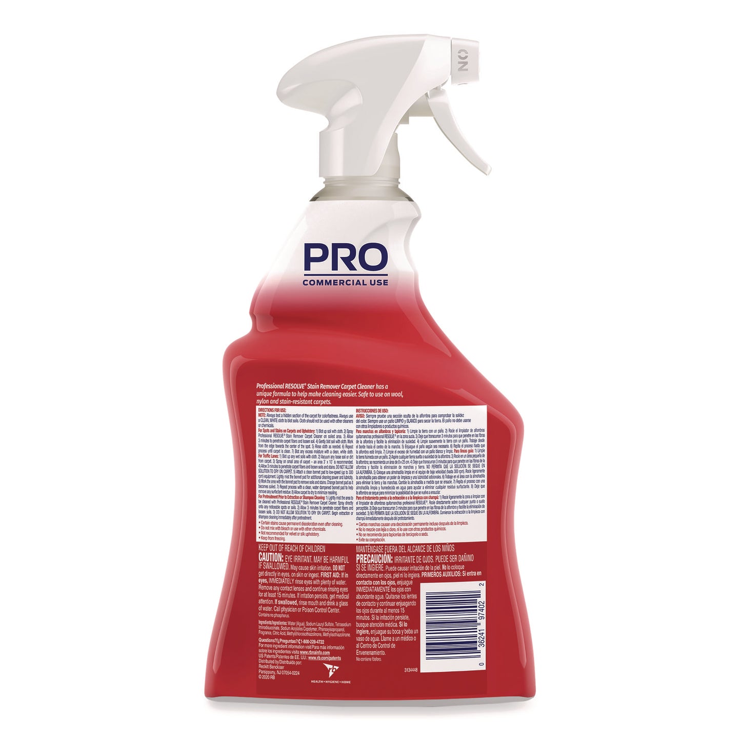 Spot and Stain Carpet Cleaner, Unscented, 32 oz Trigger Spray Bottle