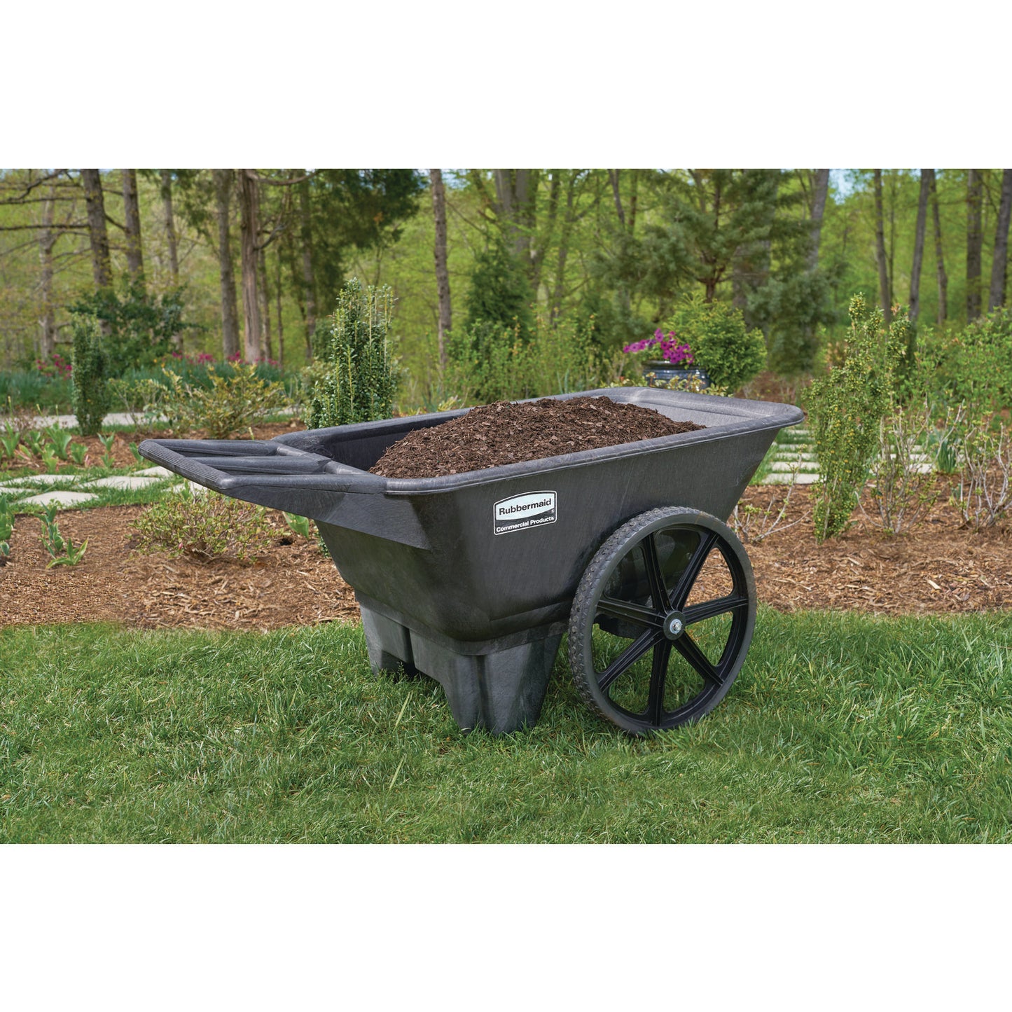 Big Wheel Agriculture Wheelbarrow, 300 lb Capacity, 32.75" x 58" x 28.25", Black