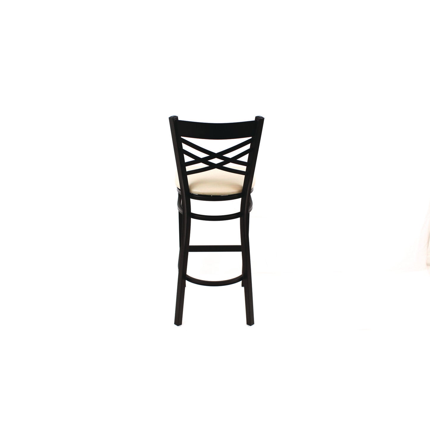 X Series Barstool, Supports Up to 300 lb, 29.5" Seat Height, Cream Seat, Black Back, Black Base