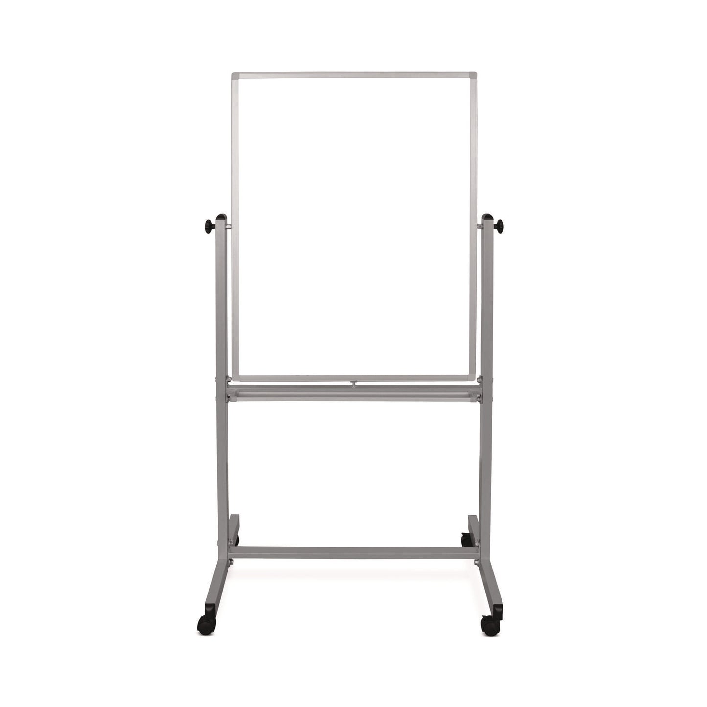Mobile Magnetic Whiteboard, 36" x 68", White Surface, Satin Aluminum Frame