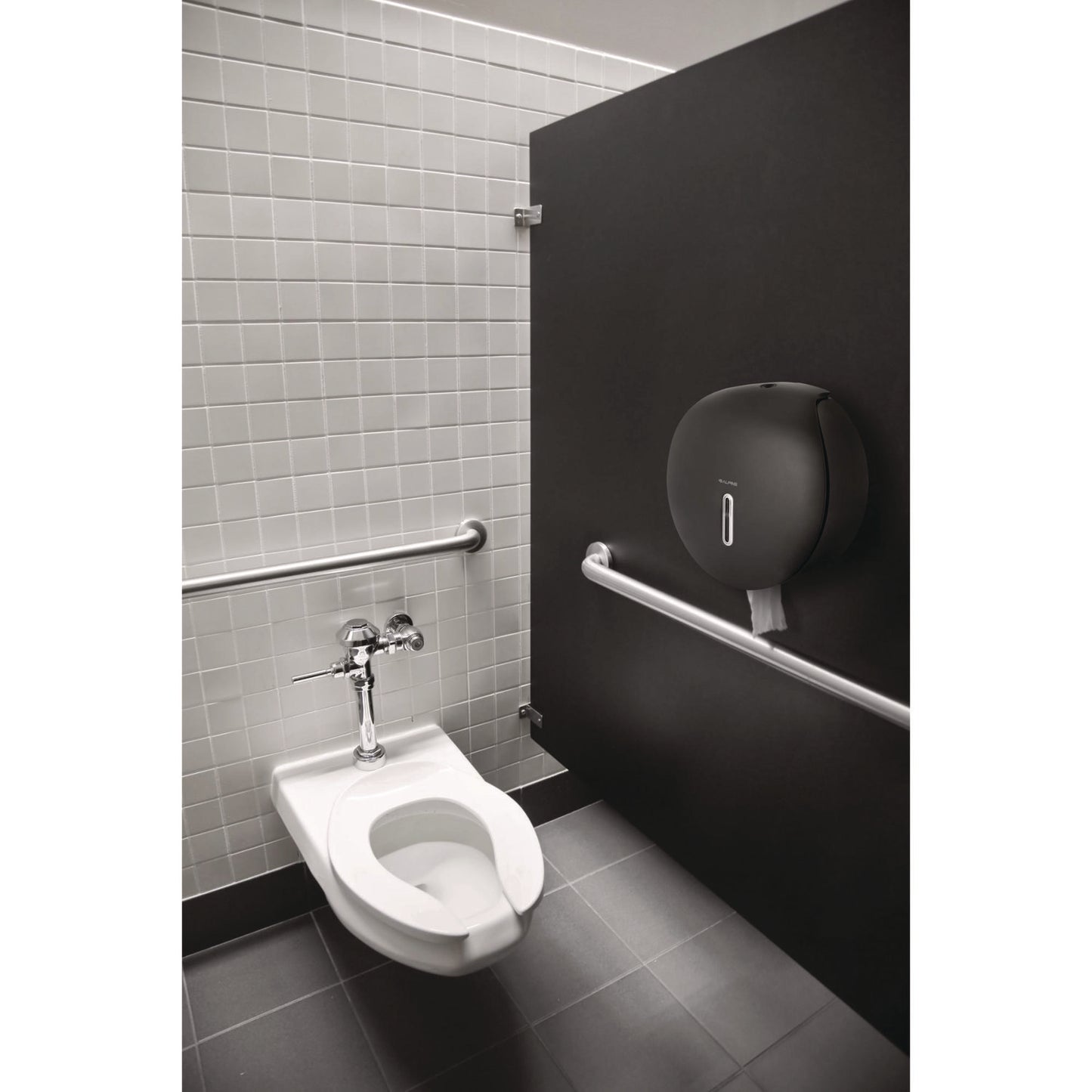 Plastic Single Roll Jumbo Toilet Paper Dispenser, 5.3 x 11.5 x 11.7, Gray