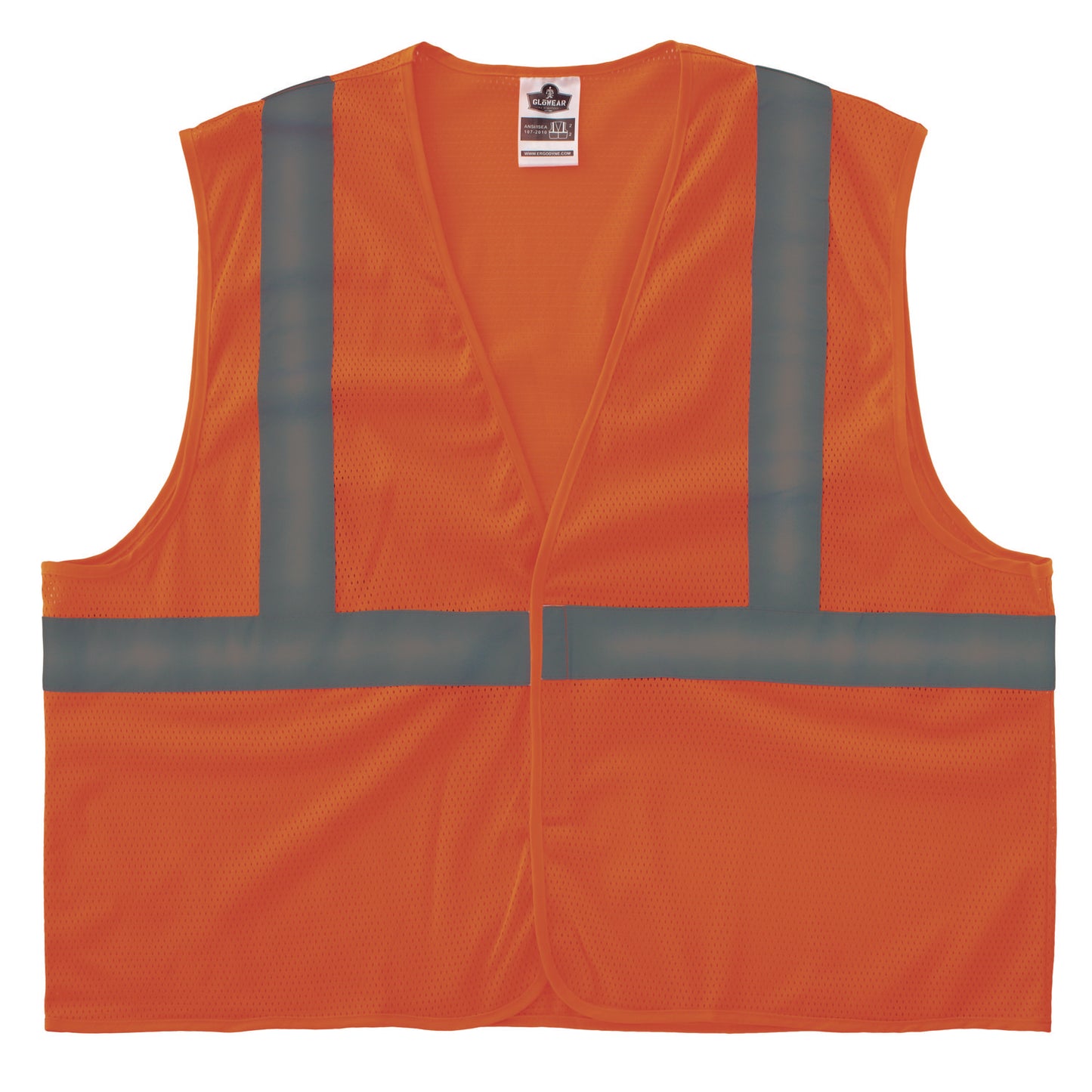 GloWear 8205HL-ECO Class 2 Recycled Hi-Vis Vest, Mesh, Polyester, Small/Medium, Orange