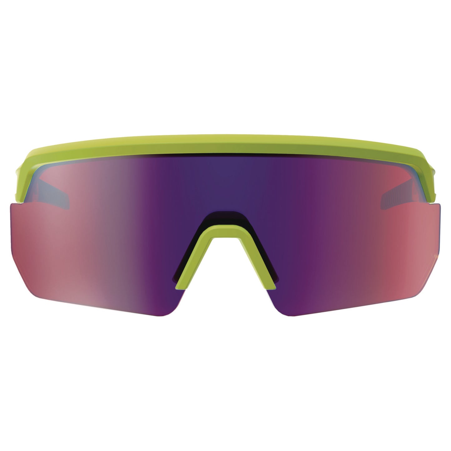 Skullerz AEGIR Anti-Scratch Enhanced Anti-Fog Safety Glasses, Lime Half Frame, Polarized Mirrored Purple Single Lens