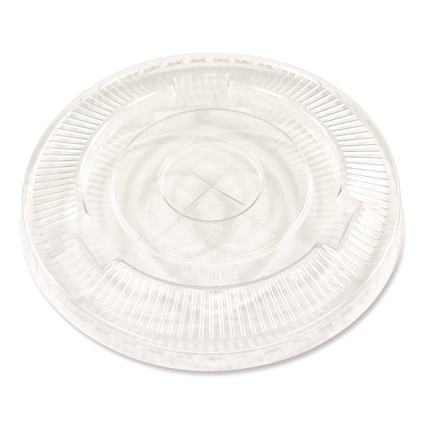 PET Cold Cup Straw-Slot Lids, Fits 9 oz Squat/12 oz Cold Cups, Plastic, Clear, 100/Pack