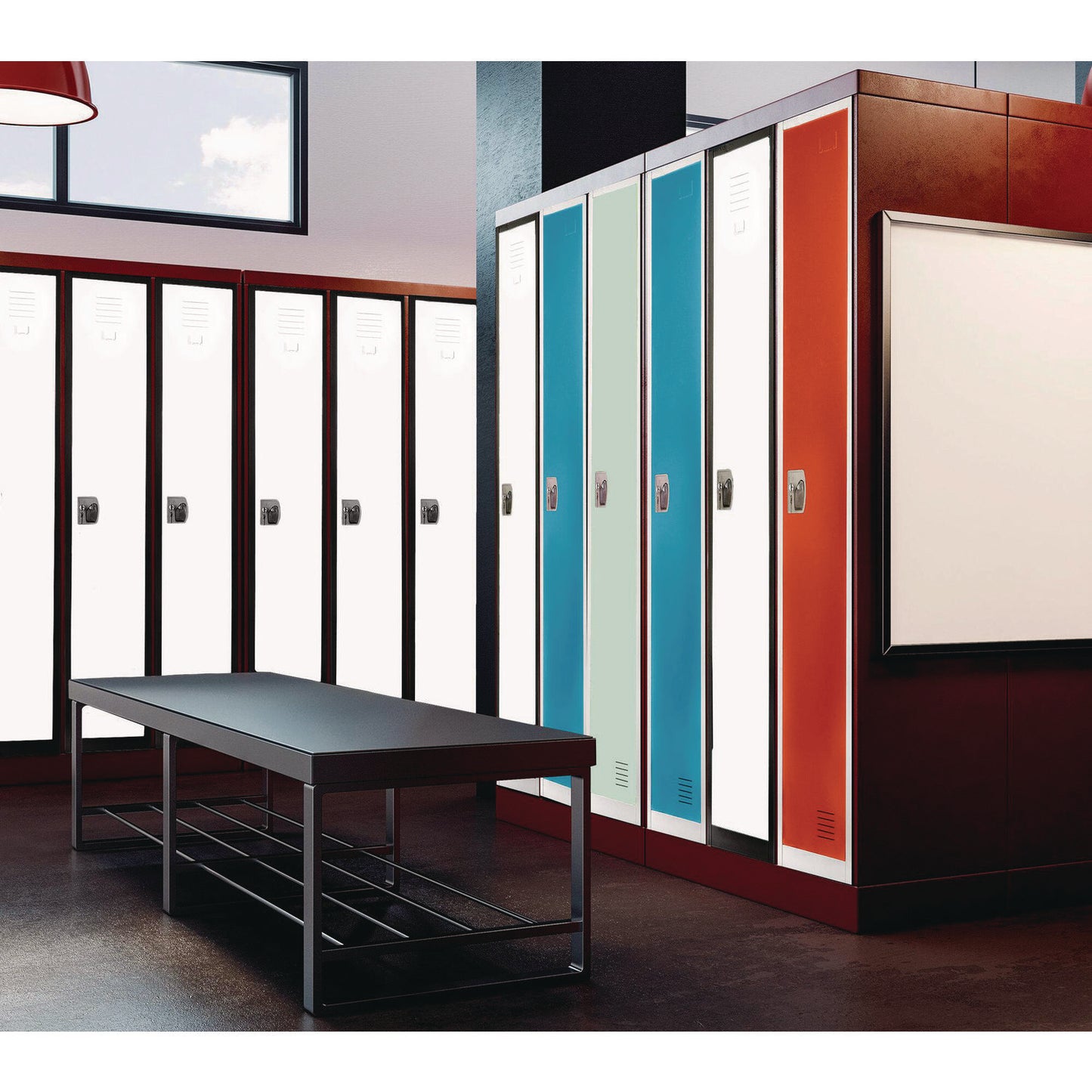 Steel Storage Locker, 1 Compartment, 12 x 12 x 72, Black Body/White Doors