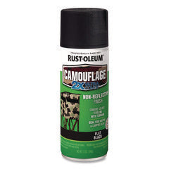 Camouflage Spray Paint, Flat Black, 12 oz Aerosol Can