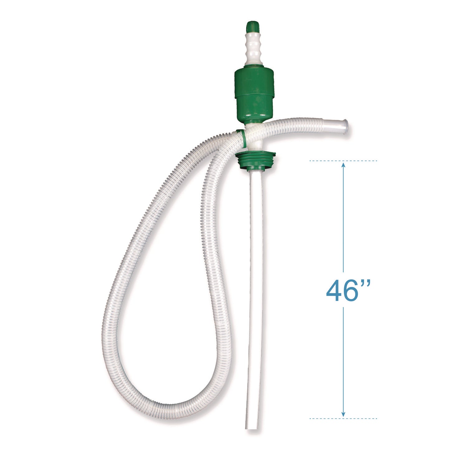 Drum Pump, 5 gpm, Plastic, 46" Tall, Clear
