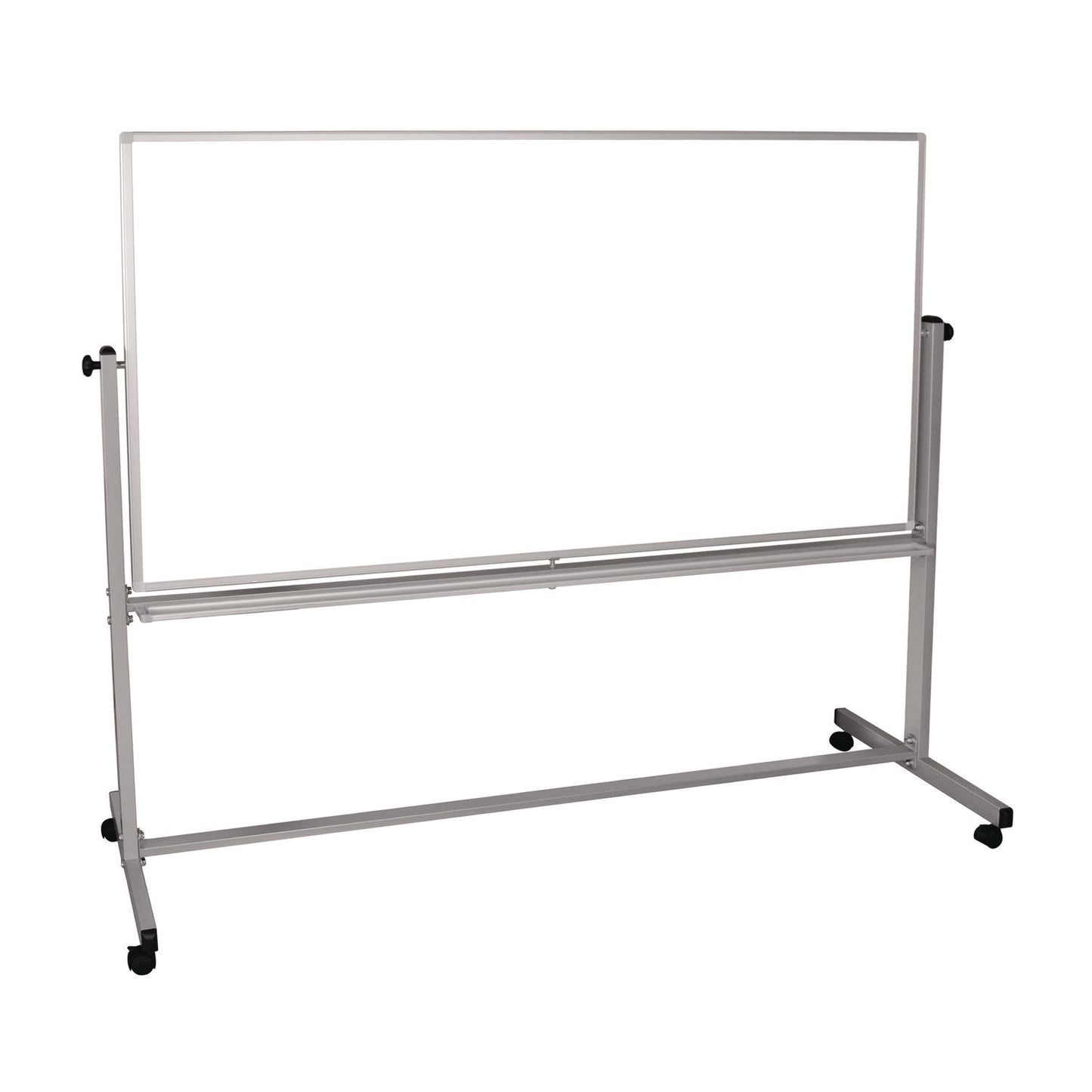 Mobile Magnetic Whiteboard, 72" x 40", White Surface, Silver Aluminum Frame