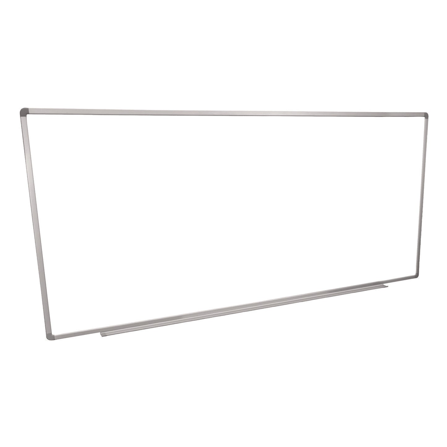 Wall-Mounted Magnetic Whiteboard, 96" x 40", White Surface, Silver Aluminum Frame