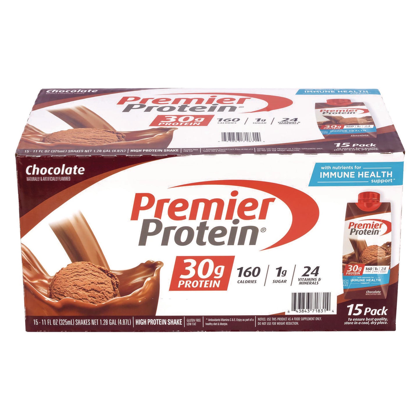 Chocolate Shake, 11 oz Single-Serve Container, 15/Carton