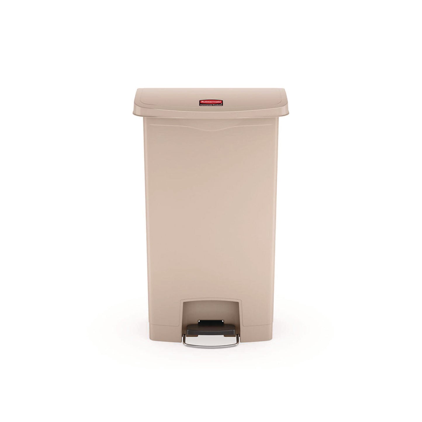 Streamline Resin Step-On Container, Front Step Style, 18 gal, Polyethylene, Beige