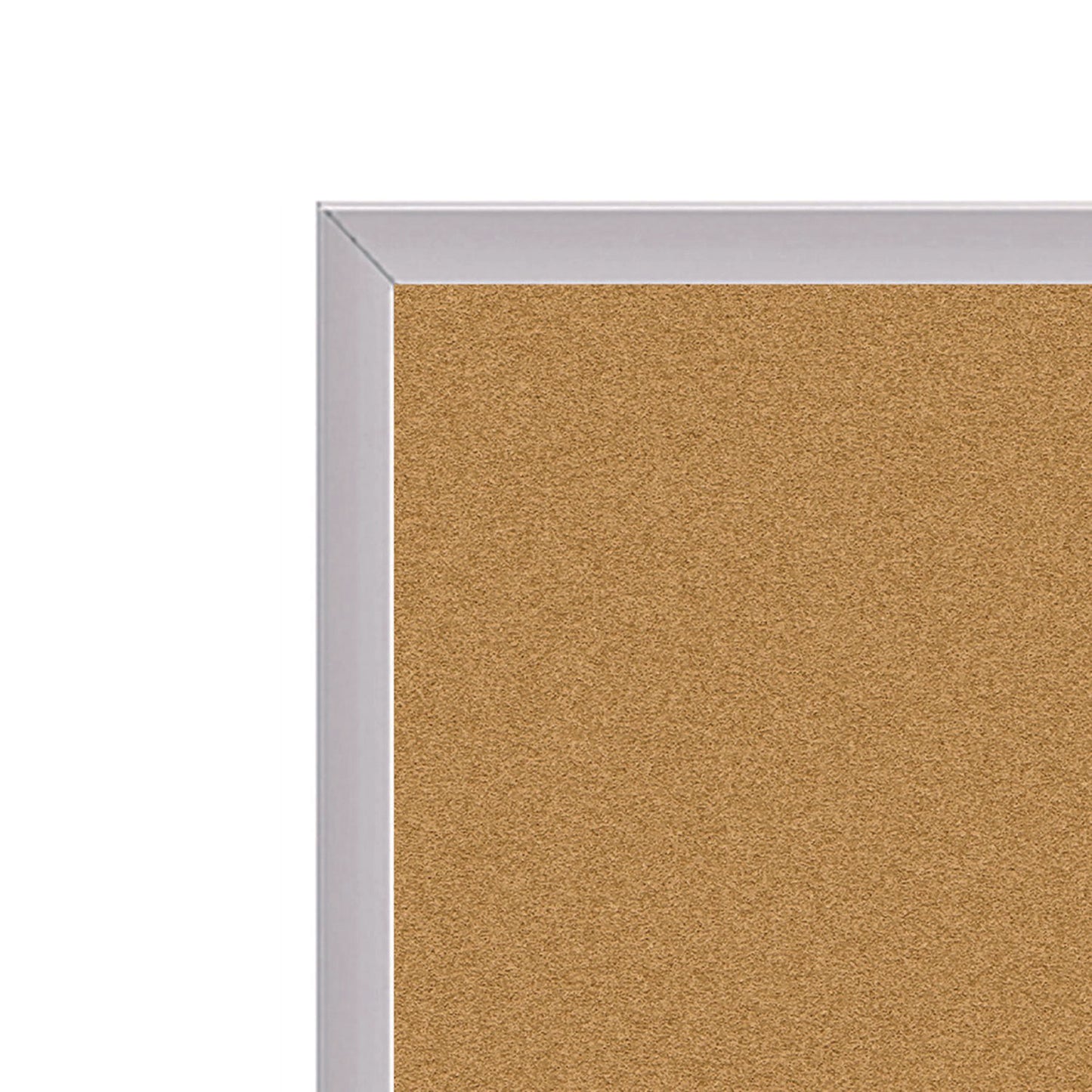 Natural Cork Bulletin Board with Aluminum Frame, 87.91" x 48.5", Tan Surface, Satin Aluminum Frame