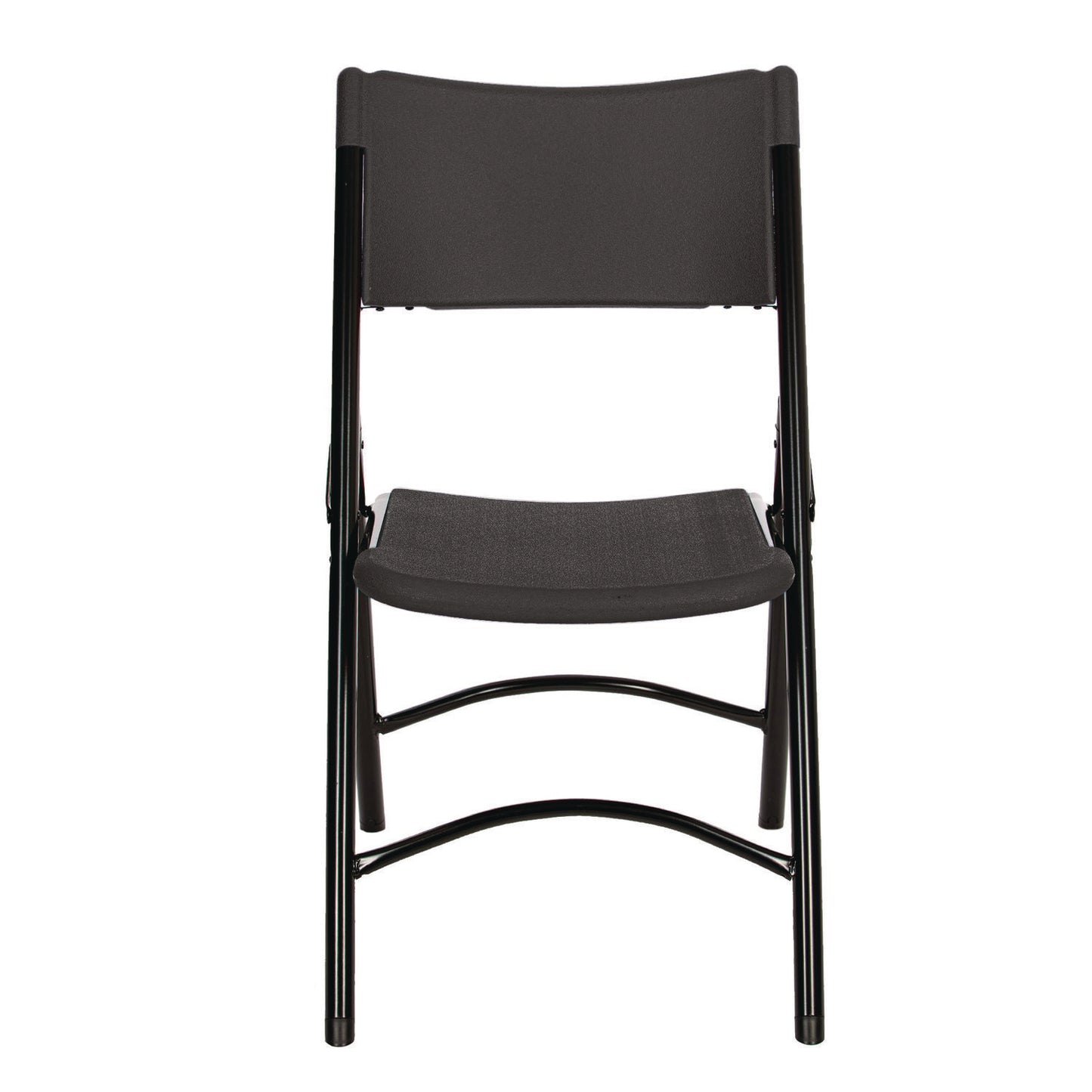 600 Series Heavy Duty Plastic Folding Chair, Supports Up to 500 lb, 18" Seat Height, Black Seat/Back/Base, 4/Carton