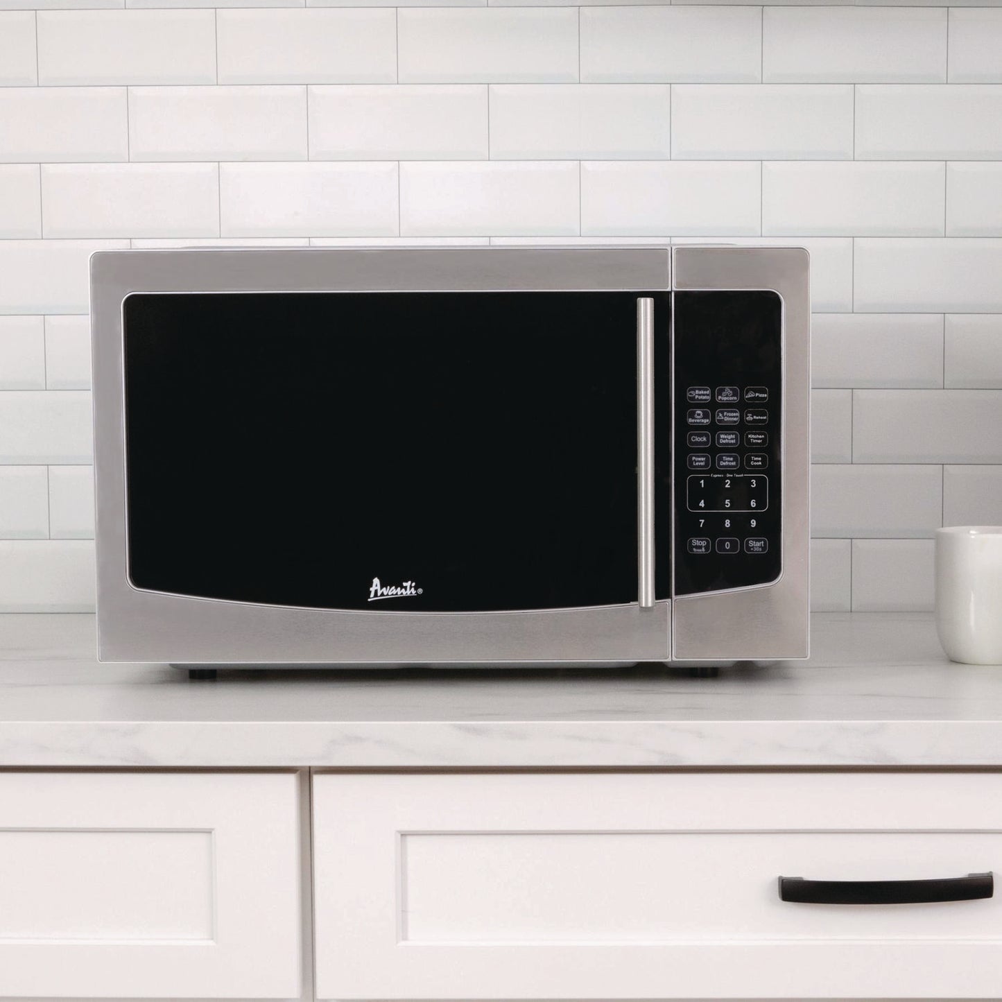 1.1 cu ft Compact Microwave Oven, 1,000 W, Mirror-Finish