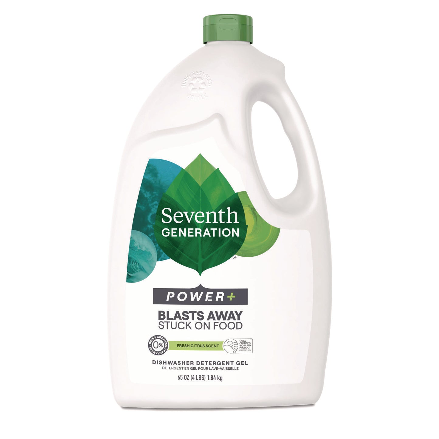 Natural Automatic Dishwasher Gel, Ultra Power Plus, Fresh Citrus Scent, 65 oz Bottle