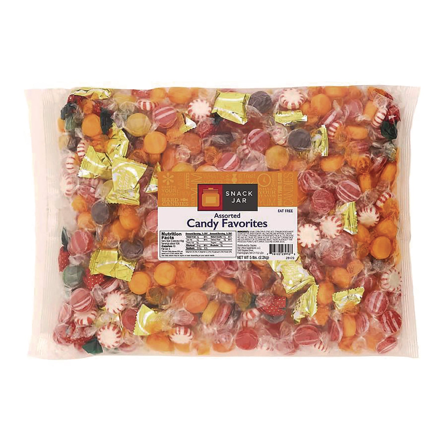 Assorted Hard Candy Favorites, 375 Individually Wrapped Pieces, 5 lb Bag