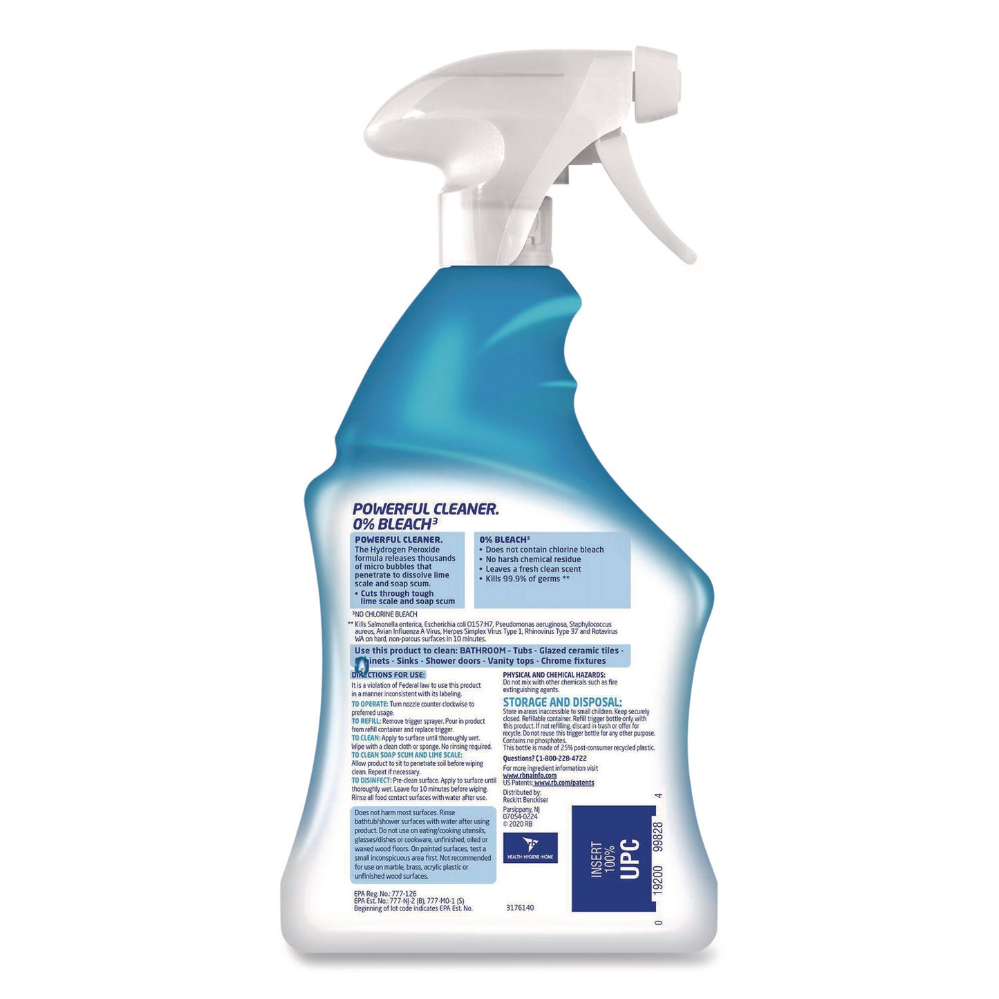 Bathroom Cleaner with Hydrogen Peroxide, Cool Spring Breeze Scent, 32 oz Trigger Spray Bottle