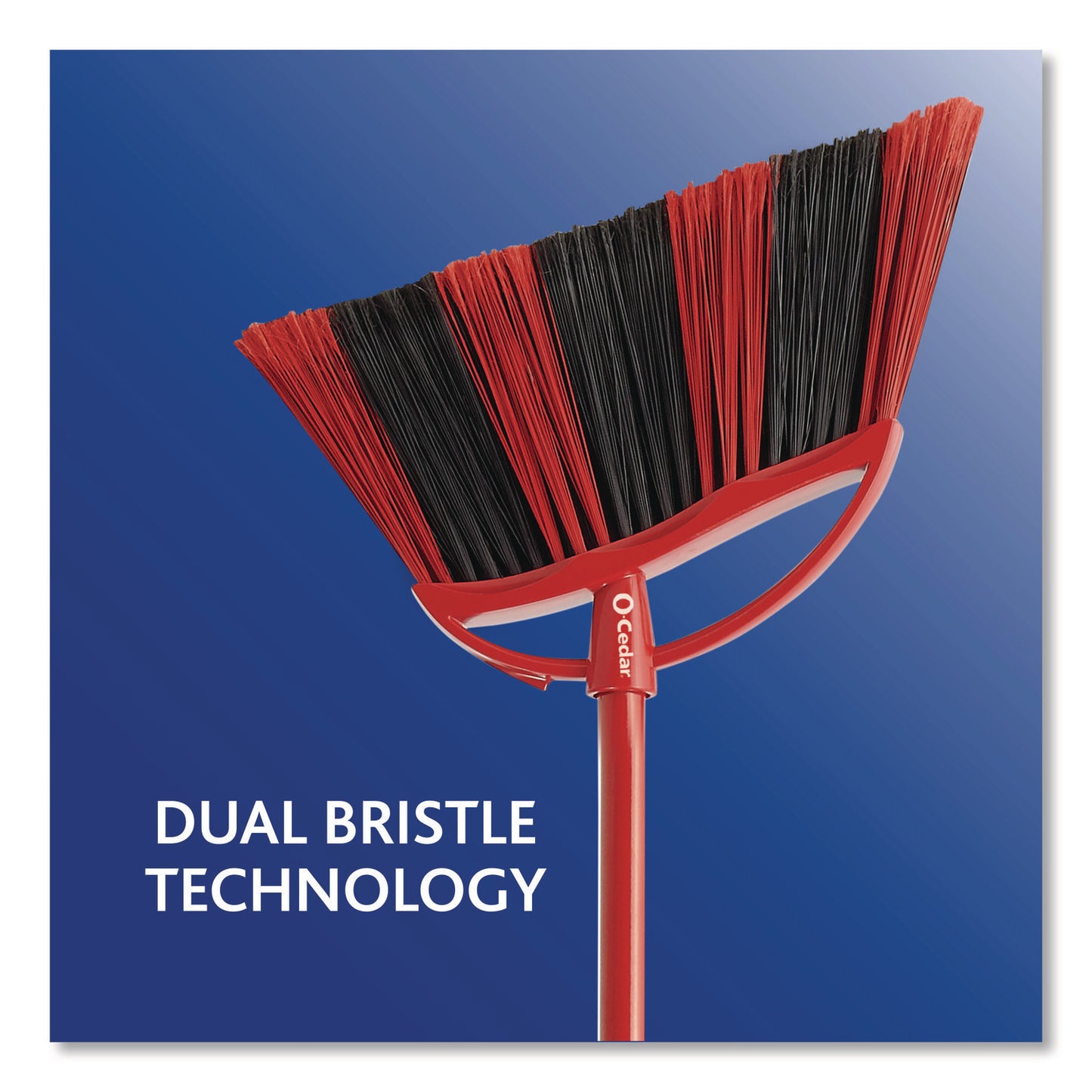 One Sweep Broom with Dustpan, 53.88" Length, Red/Black/Gray