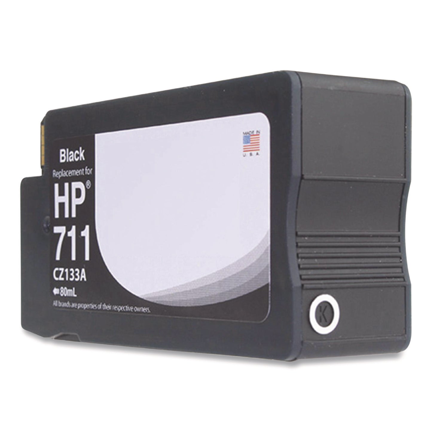 Remanufactured Black Ink, Replacement for 711 (CZ133A), 80 mL