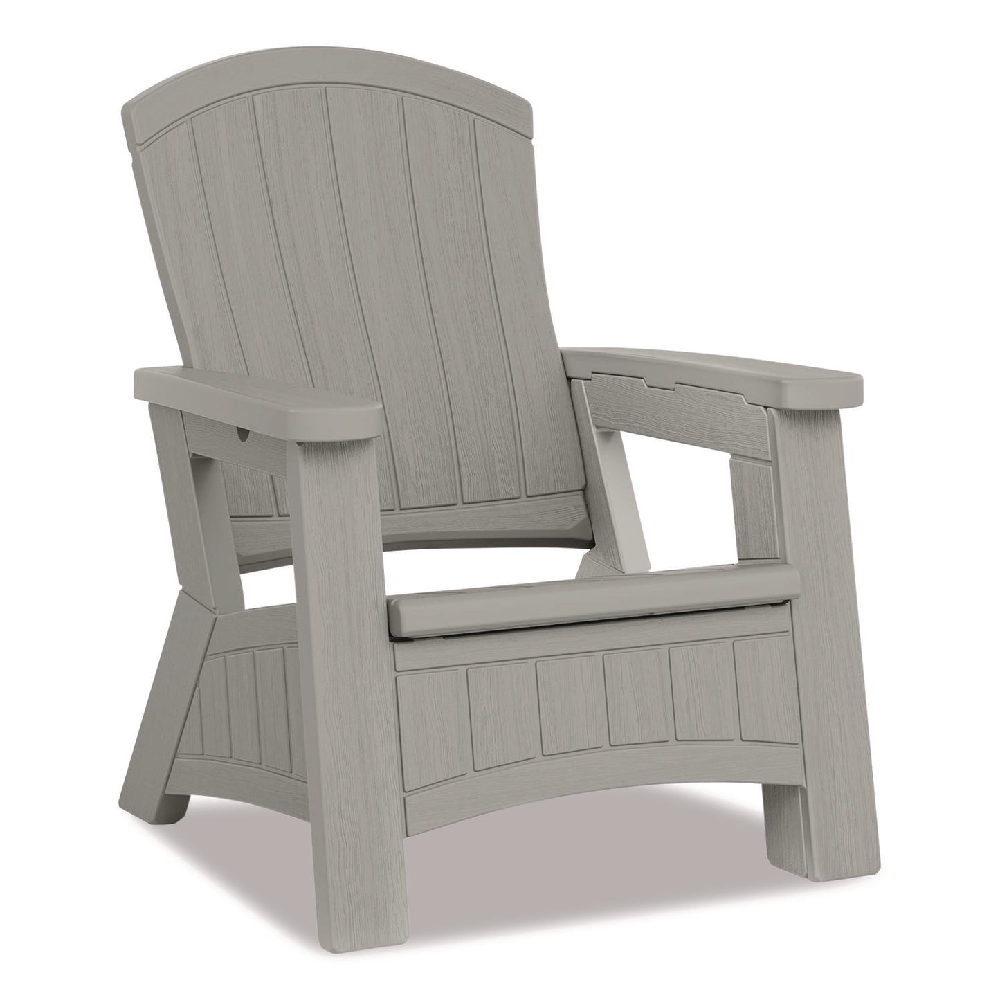 Adirondack Chair with Storage, Supports Up to 375 lb, 14.5" Seat Height, 30" x 32.5" x 38.5", Dove Gray