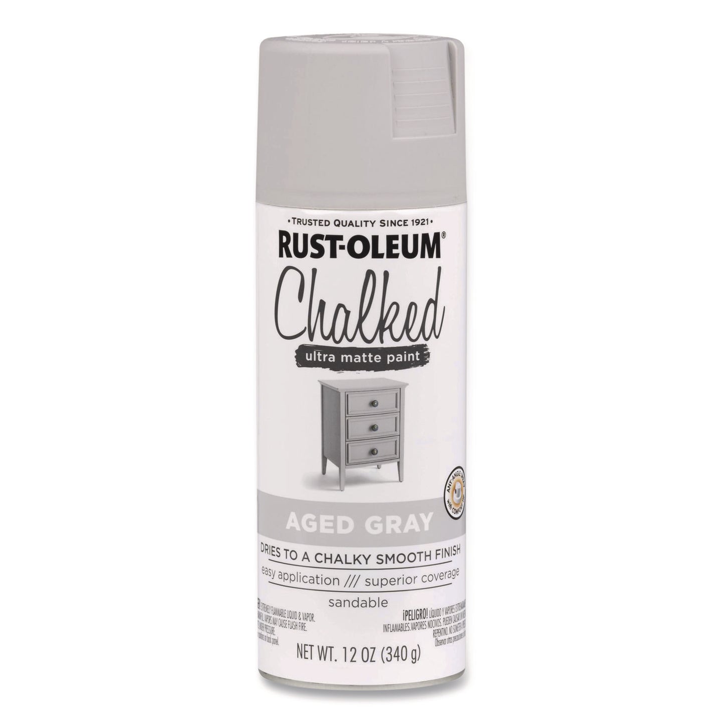 Ultra Matte Chalked Paint, Matte Aged Gray, 12 oz Aerosol Can