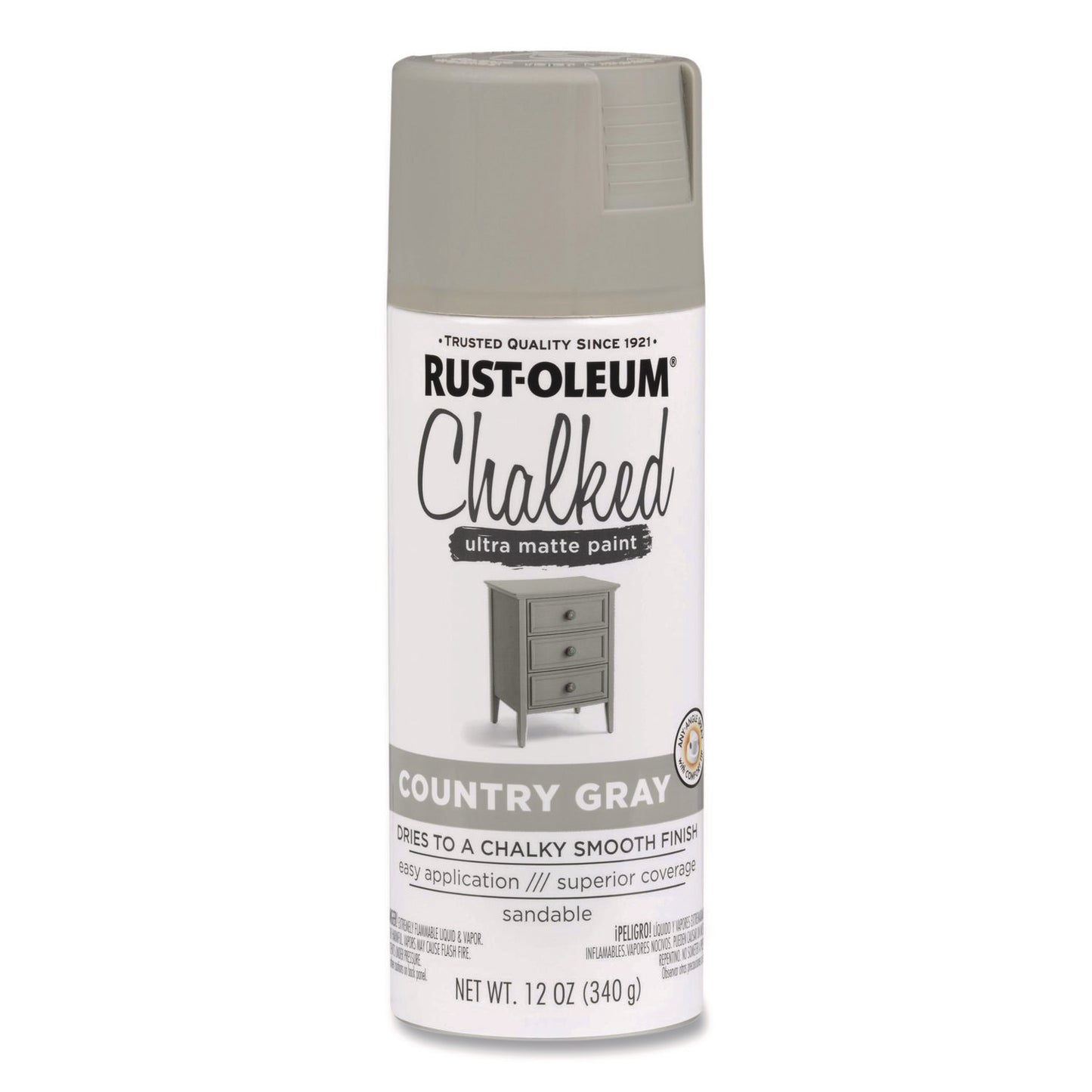 Ultra Matte Chalked Paint, Matte Country Gray, 12 oz Aerosol Can