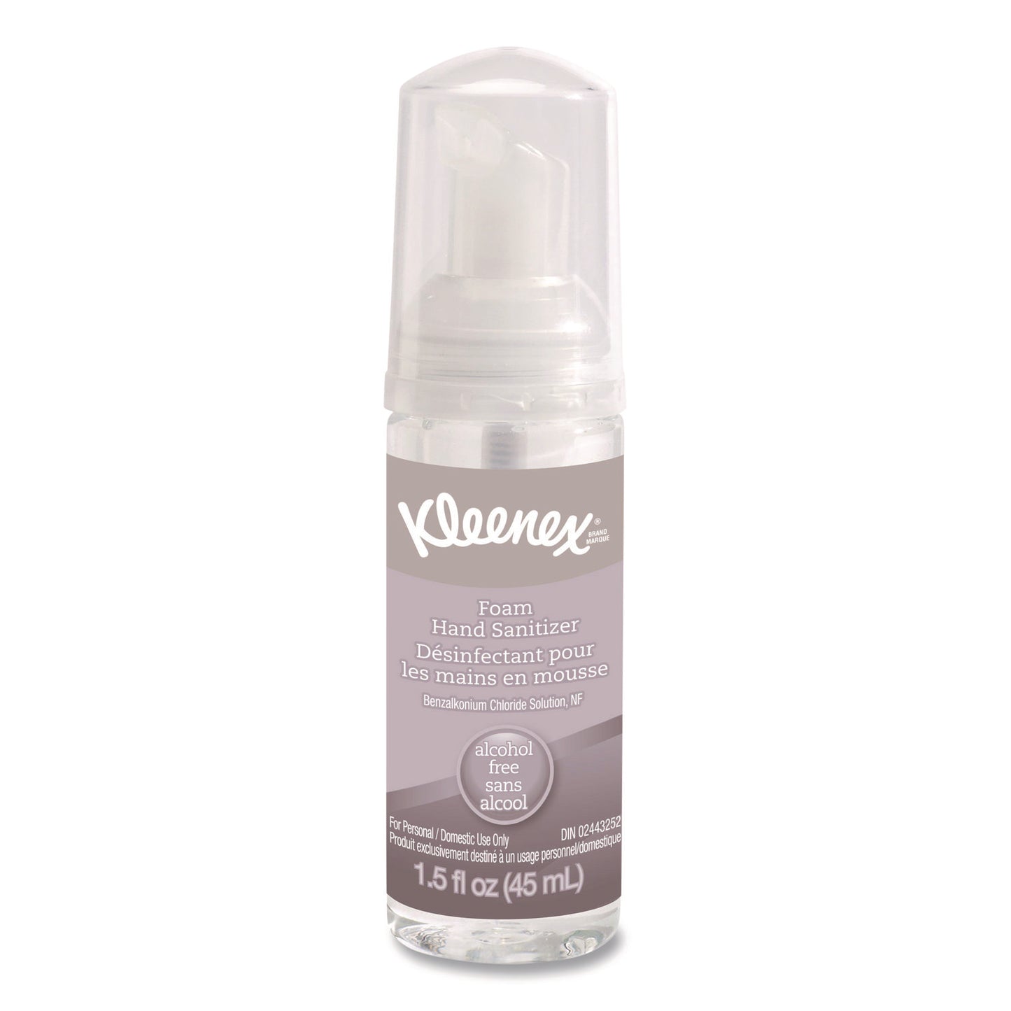 Alcohol-Free Foam Hand Sanitizer, 1.5 Oz Pump Bottle, Unscented
