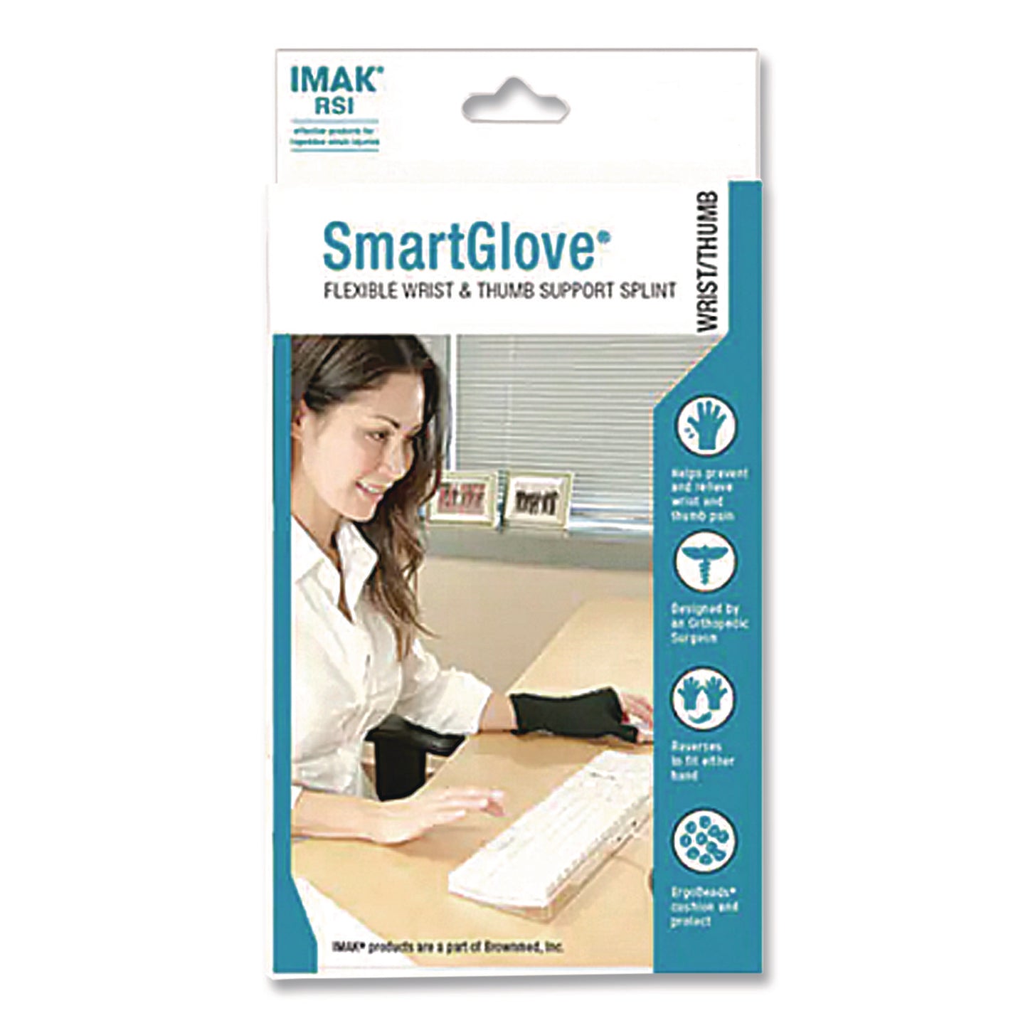 SmartGlove Flexible Wrist and Thumb Support Splint, Small, Fits Left Hand/Right Hand, Black
