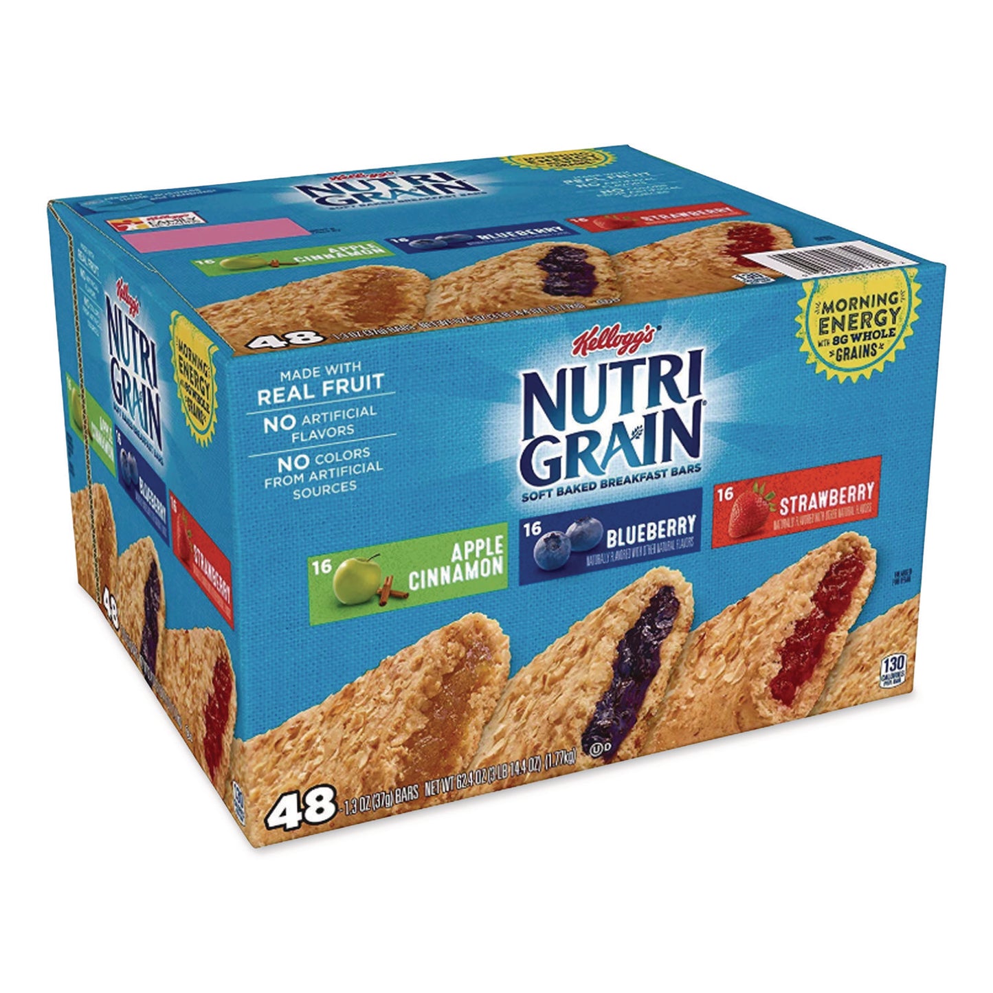 Nutri-Grain Soft Baked Breakfast Bars, Assorted, 1.3 oz Bar, 48/Carton