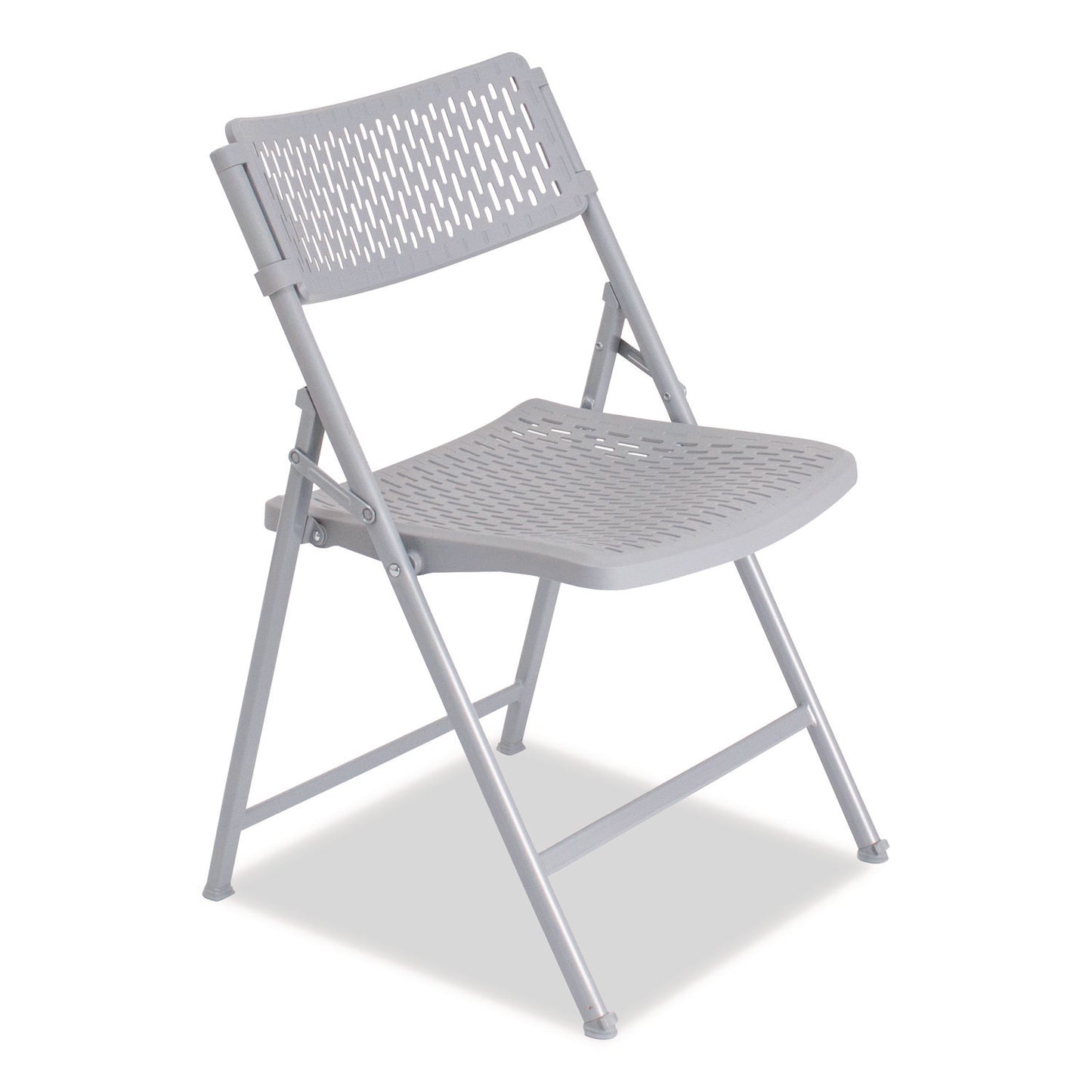 AirFlex Series Premium Polypropylene Folding Chair, Supports 1,000 lbs, 17.25" Seat Height, Platinum Seat/Back/Base, 4/Carton
