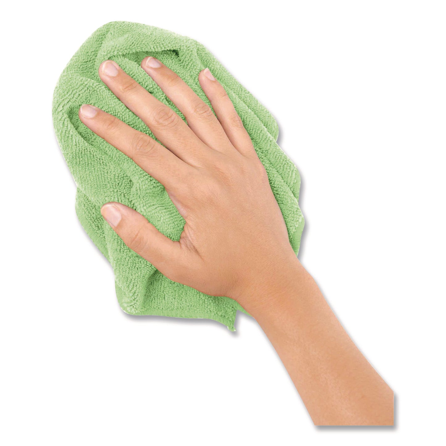 Microfiber Cloths, 12 x 12, Green, 12/Pack