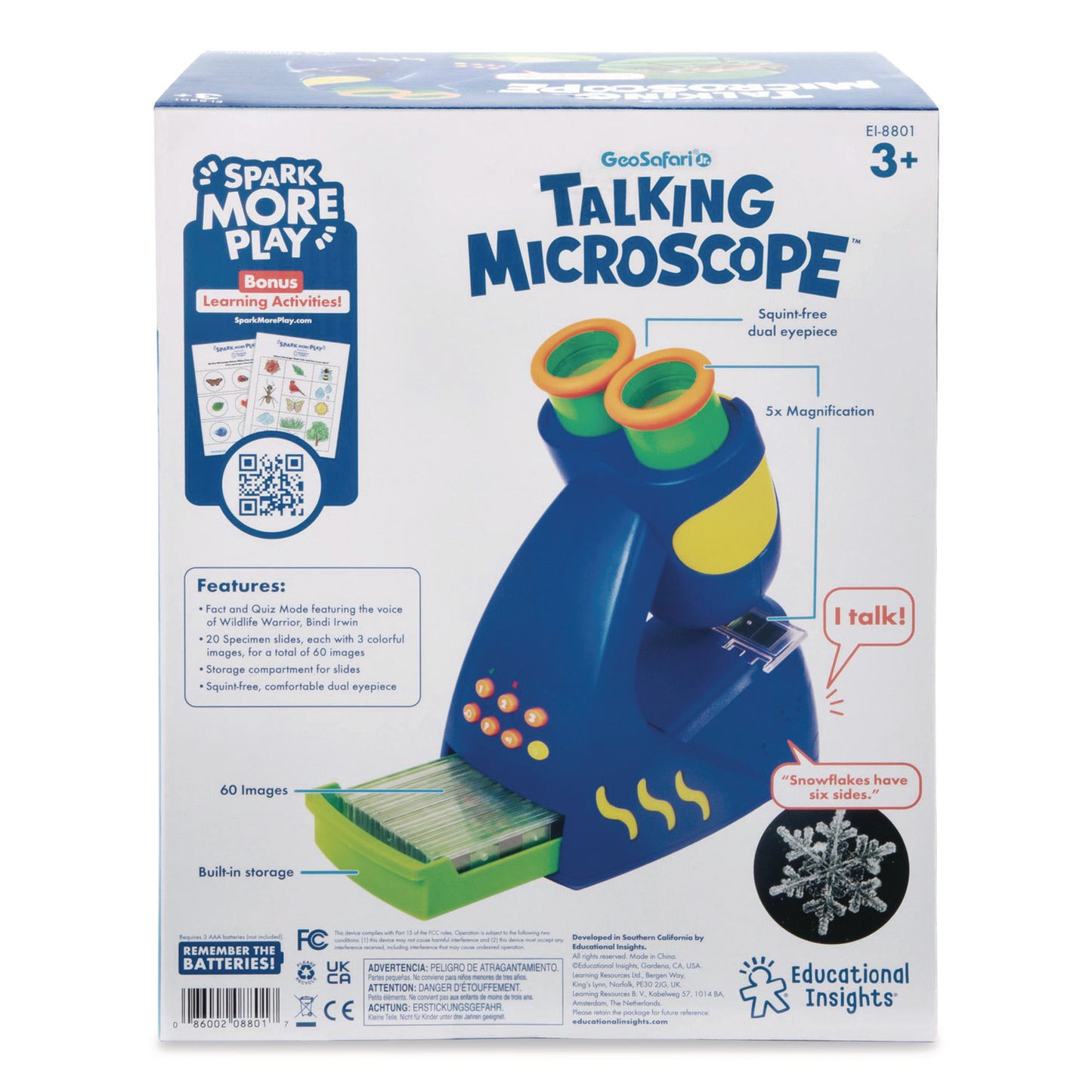 GeoSafari Jr. Talking Microscope, Ages 3 and Up, 5x Magnification, Blue