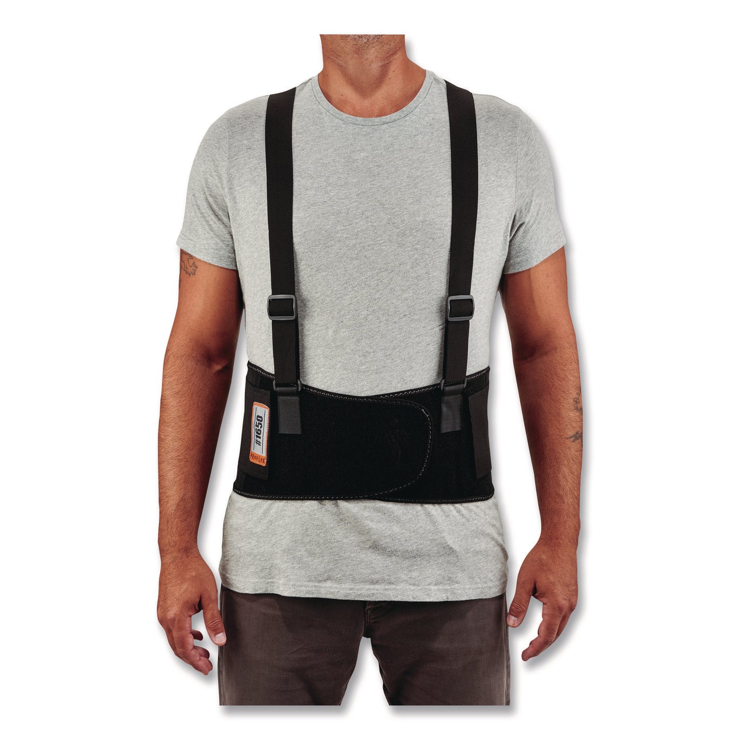 ProFlex 1650 Economy Elastic Back Support Brace, Large, 34" to 38" Waist, Black