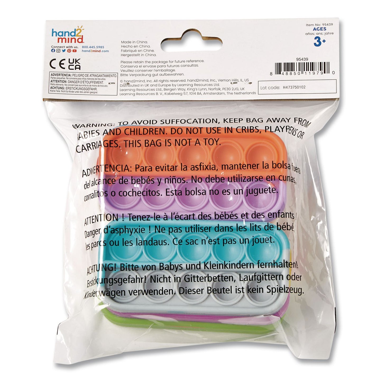 Ten-Frame Sensory Bubble Poppers, Pre-K to K, 6 Pieces