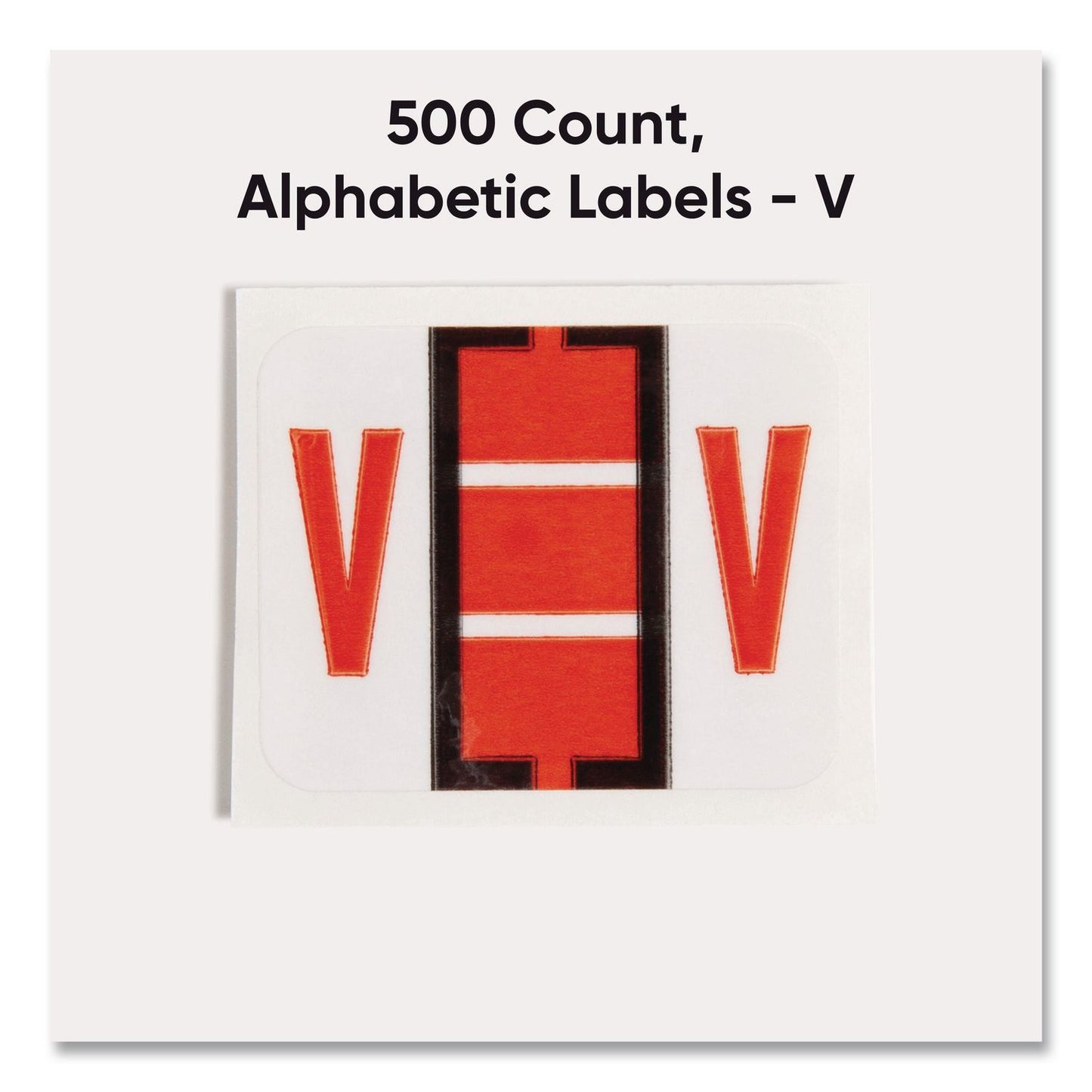 A-Z Color-Coded End Tab Filing Labels, V, 1 X 1.25, White, 500/roll