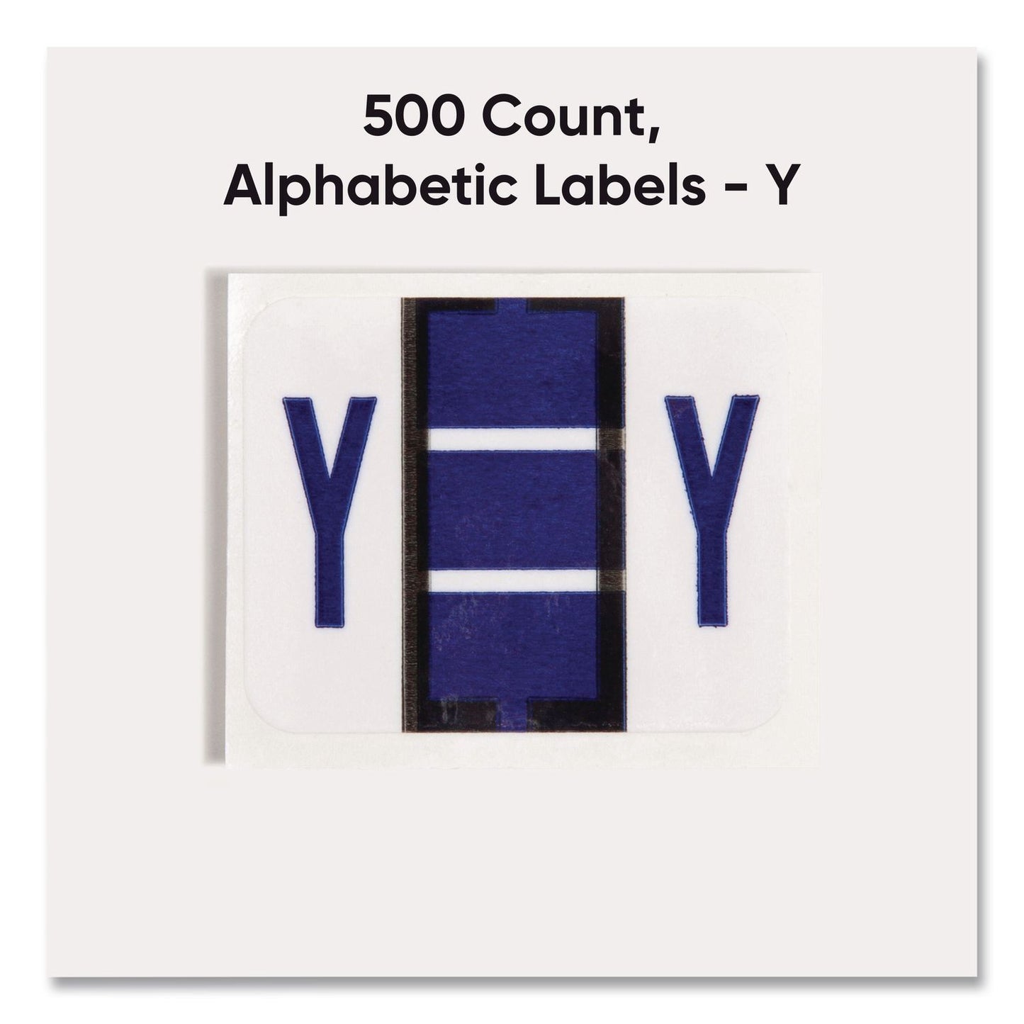 A-Z Color-Coded End Tab Filing Labels, Y, 1 X 1.25, White, 500/roll