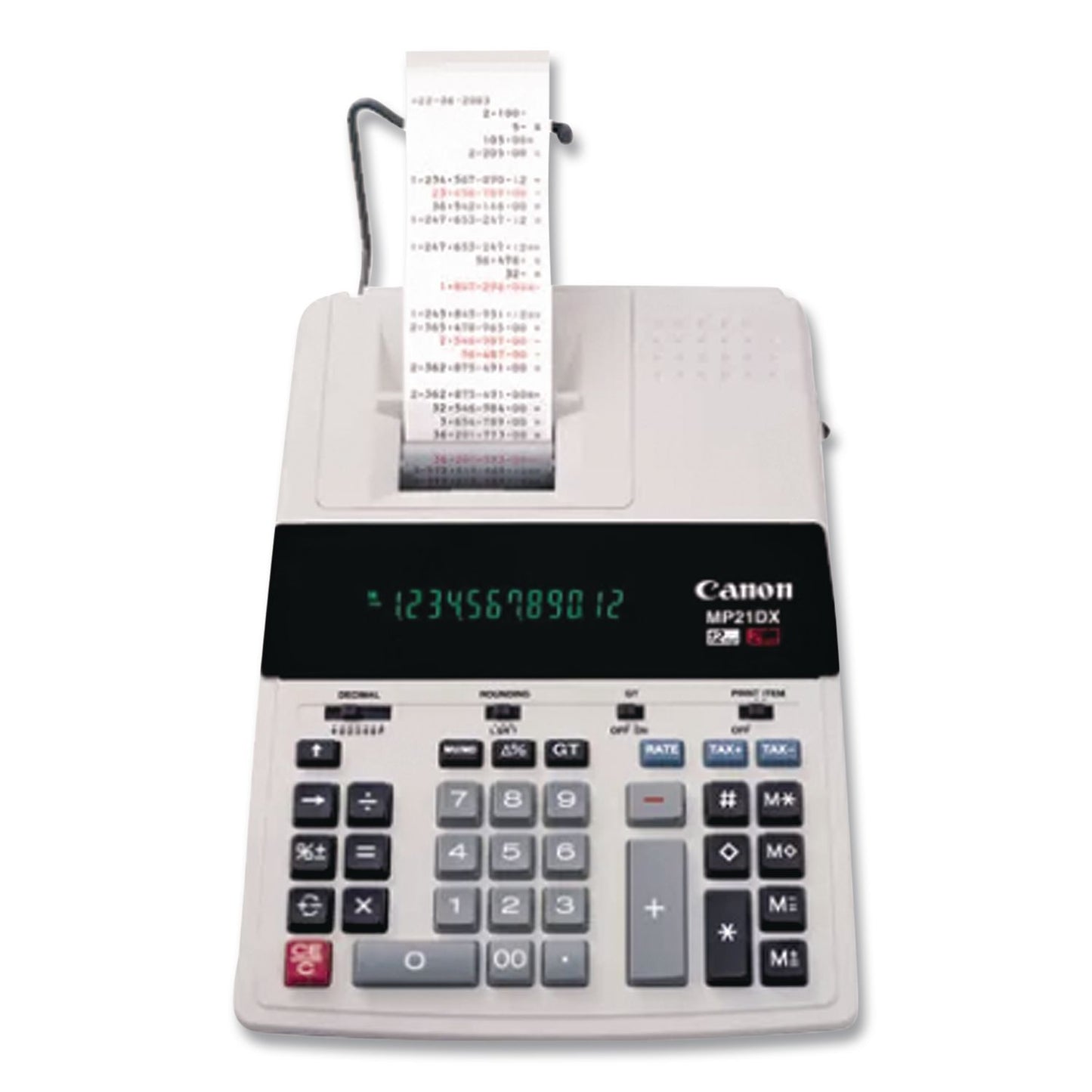 Mp21dx 12-Digit Ribbon Printing Calculator, Black/red Print, 3.5 Lines/sec