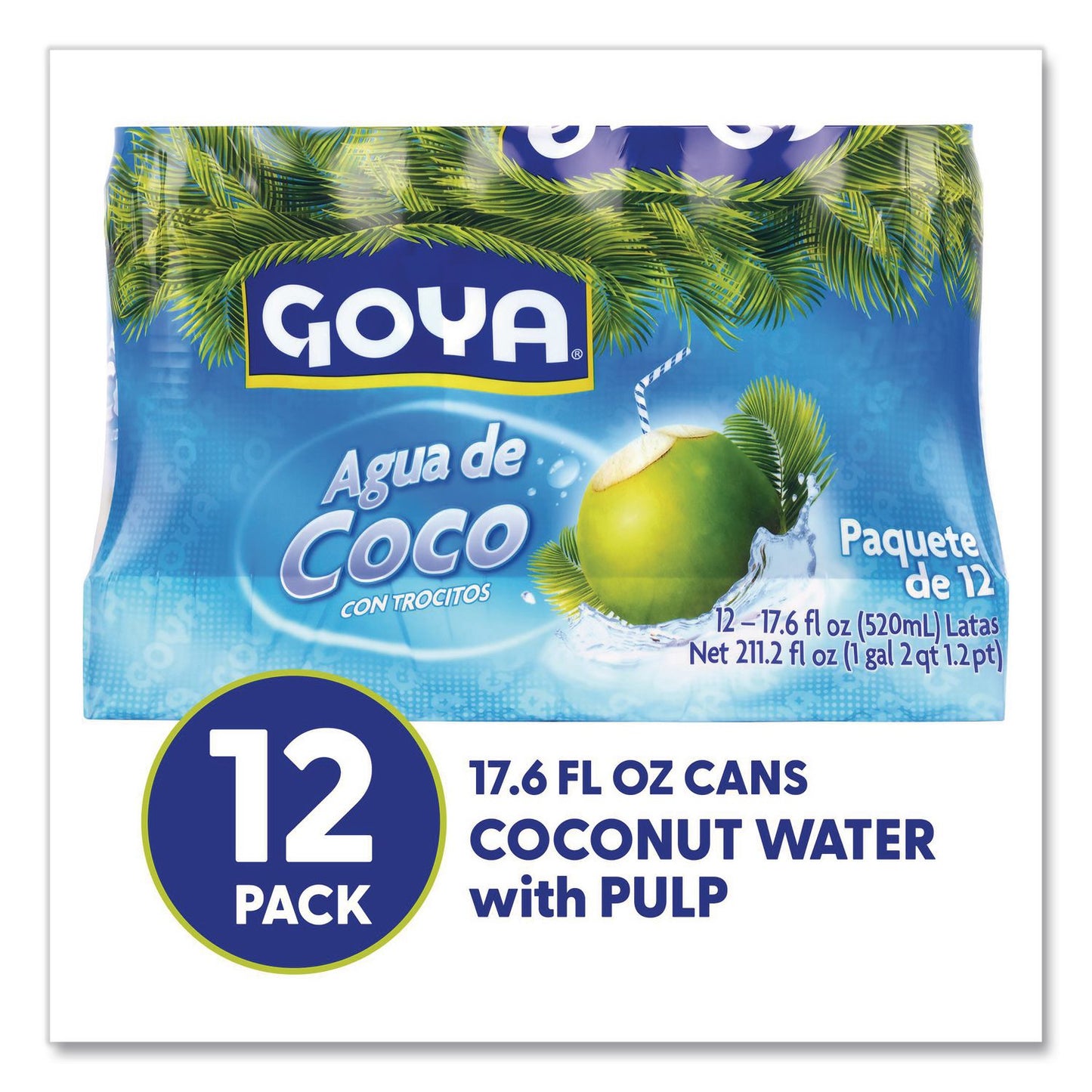 Coconut Water, Coconut, 17 oz Bottle, 12/Carton