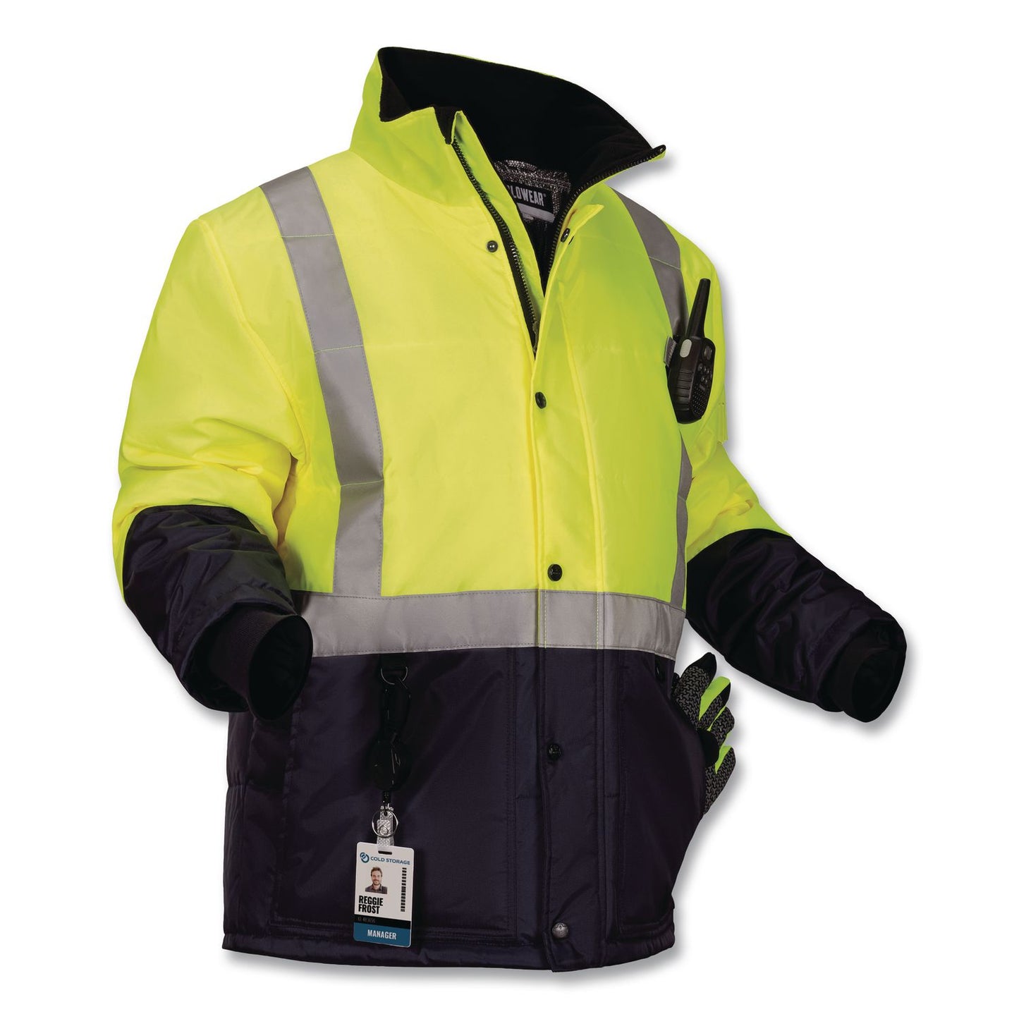 N-Ferno 6478 Class 2 Hi-Vis Freezer Jacket, 4X-Large, Lime