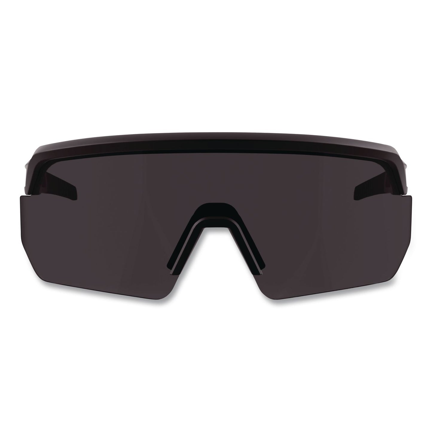 Skullerz AEGIR Color Enhancing Anti-Scratch Anti-Fog Safety Glasses, Matte Black Half Frame, High Contrast Smoke Single Lens