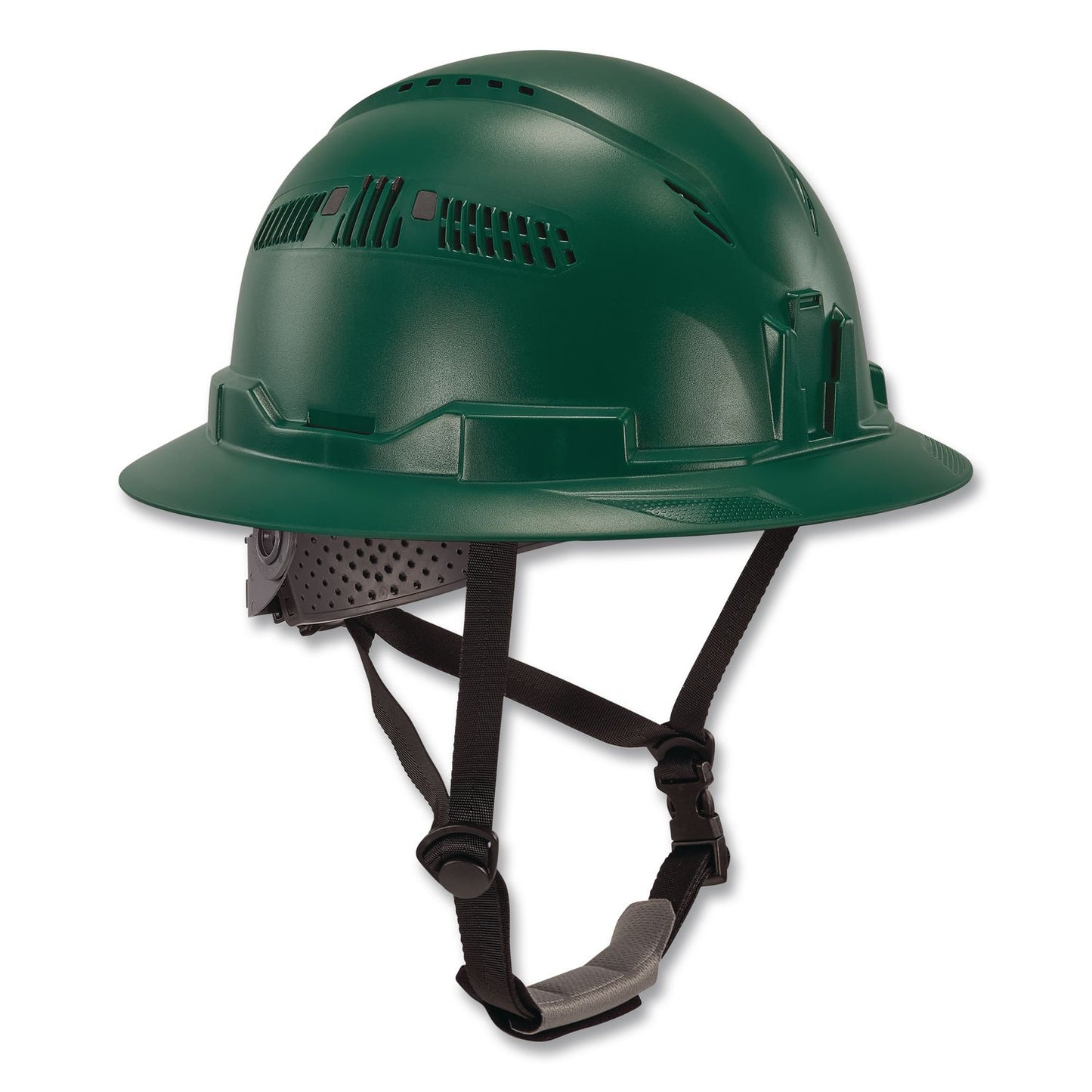 Skullerz 8964 Full Brim Class C Safety Helmet, Vented, 6-Point Standard Ratchet Suspension, One Size Fits Most, Green