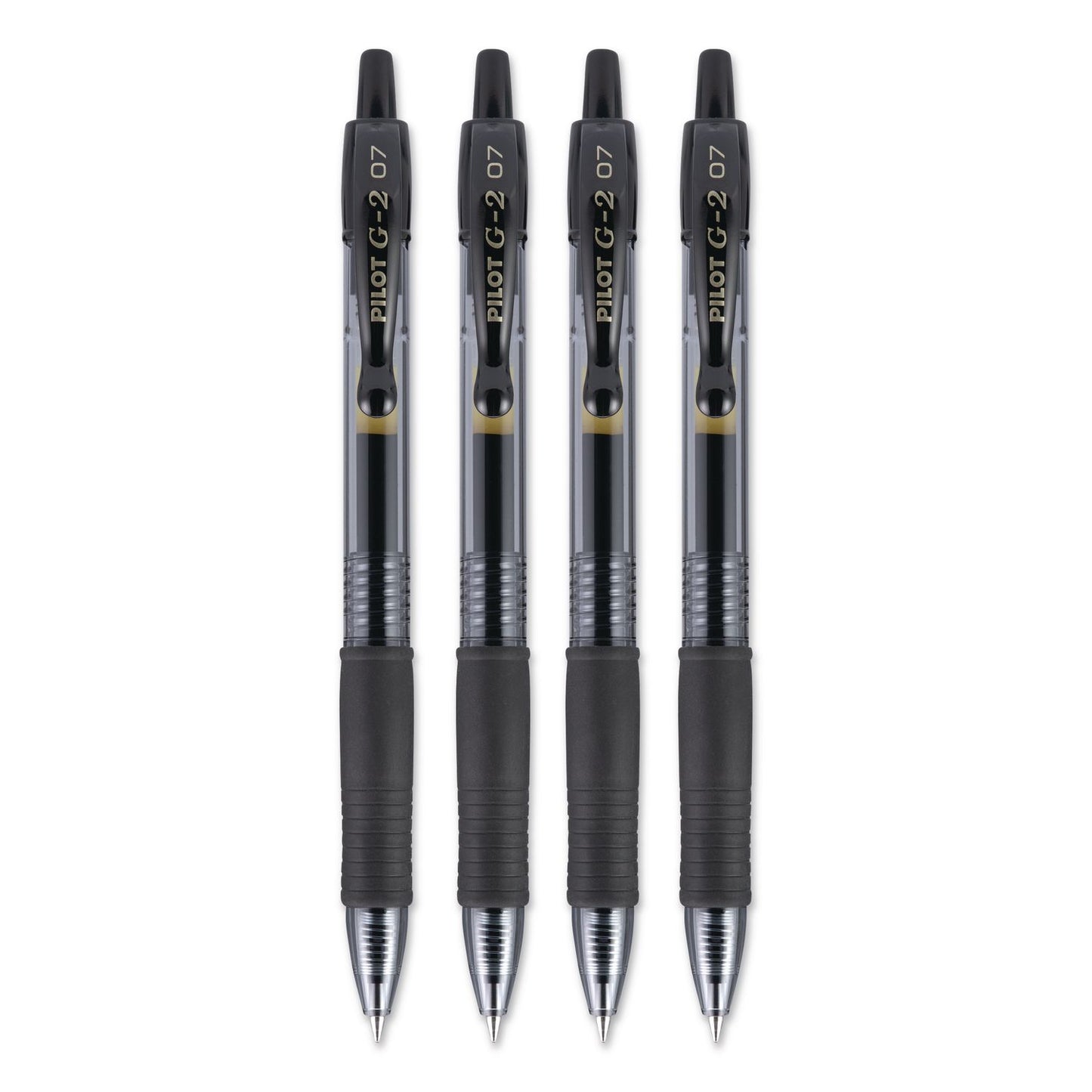 G2 Premium Gel Pen, Retractable, Fine 0.7 mm, Black Ink, Smoke/Black Barrel, 4/Pack
