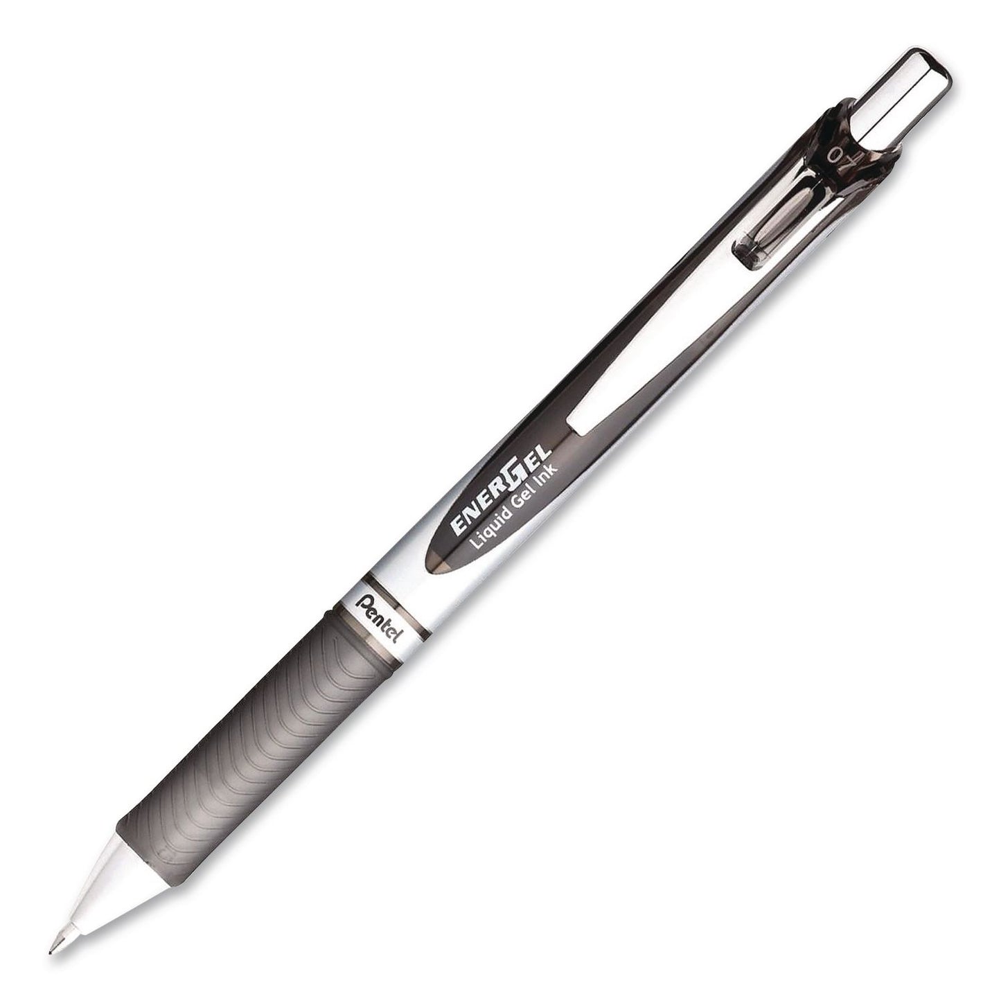 EnerGel RTX Liquid Gel Pen, Retractable. Medium 0.7 mm, Black Ink, Black/Gray Barrel, 3/Pack