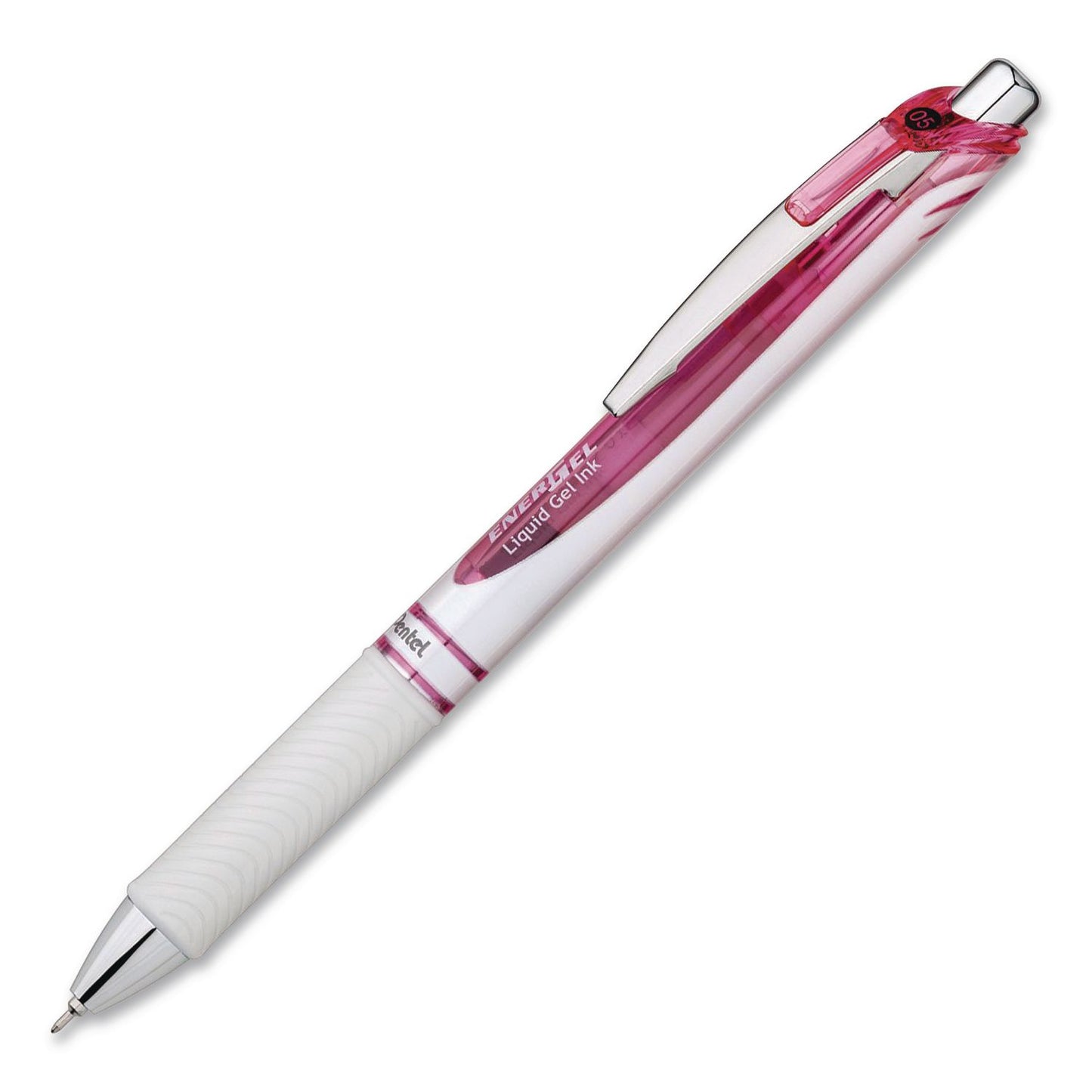 EnerGel Pearl Deluxe Pink Special Edition Liquid Gel Pen, Retractable, Fine 0.5mm, Black Ink, White Pearl/Pink Barrel, 2/Pack