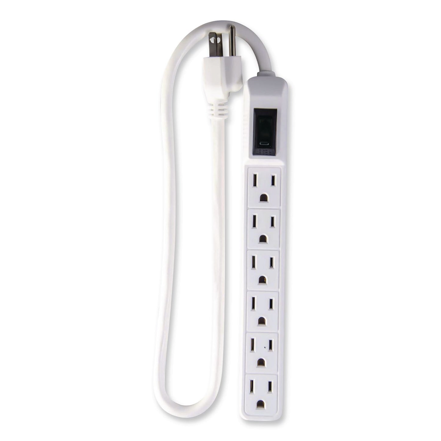6 Outlet Mini Surge Protector, 2 ft Cord, 160 J, Black