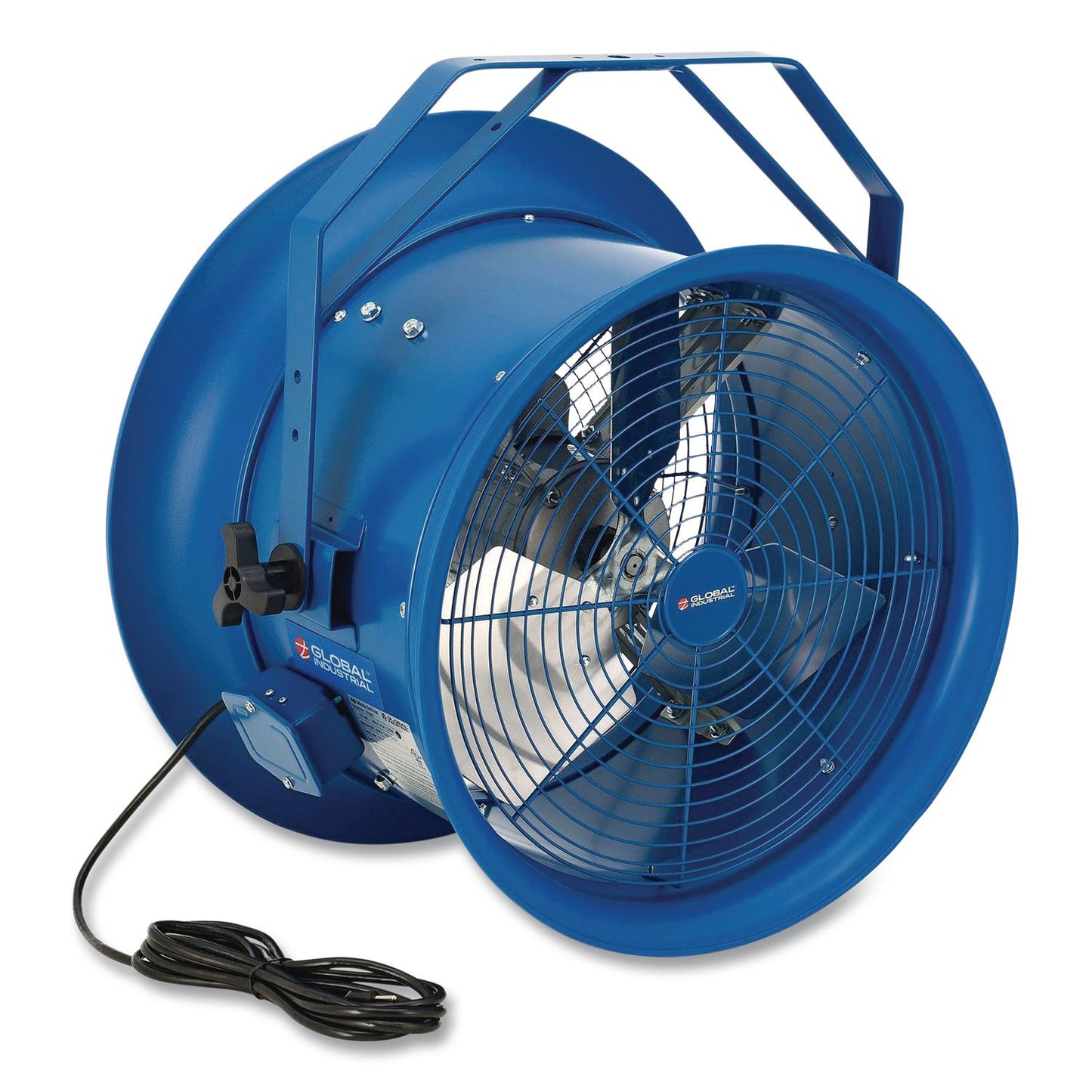 High Velocity Drum Fan with Yoke Mount, 18", 1 Speed, Blue