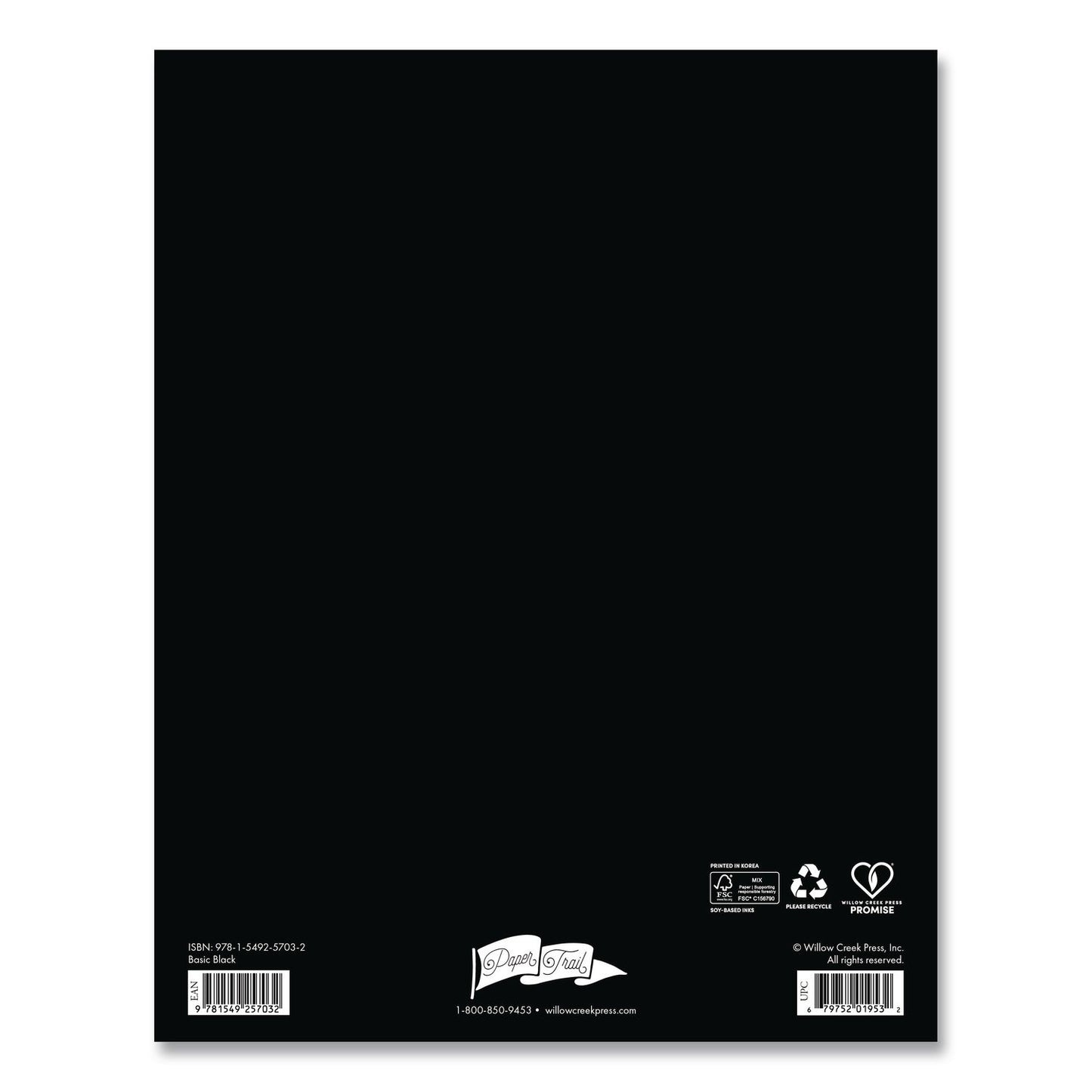 Basic Black Monthly Planner, 9.5 x 7.5, Black Cover, 12-Month (Jan to Dec): 2026